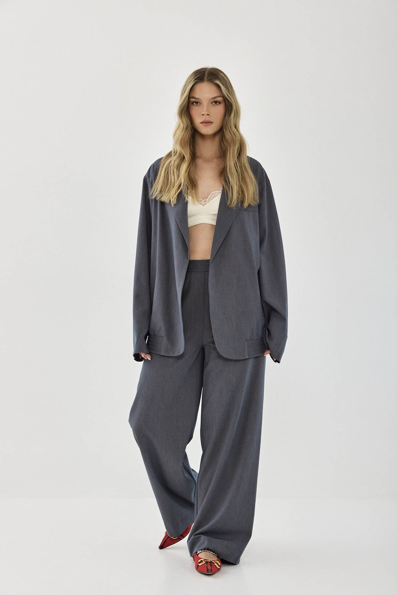 OVERSIZED BOMBER SMOKED BLUE