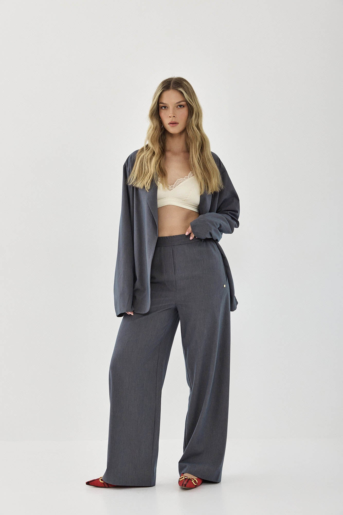 OVERSIZED BOMBER SMOKED BLUE