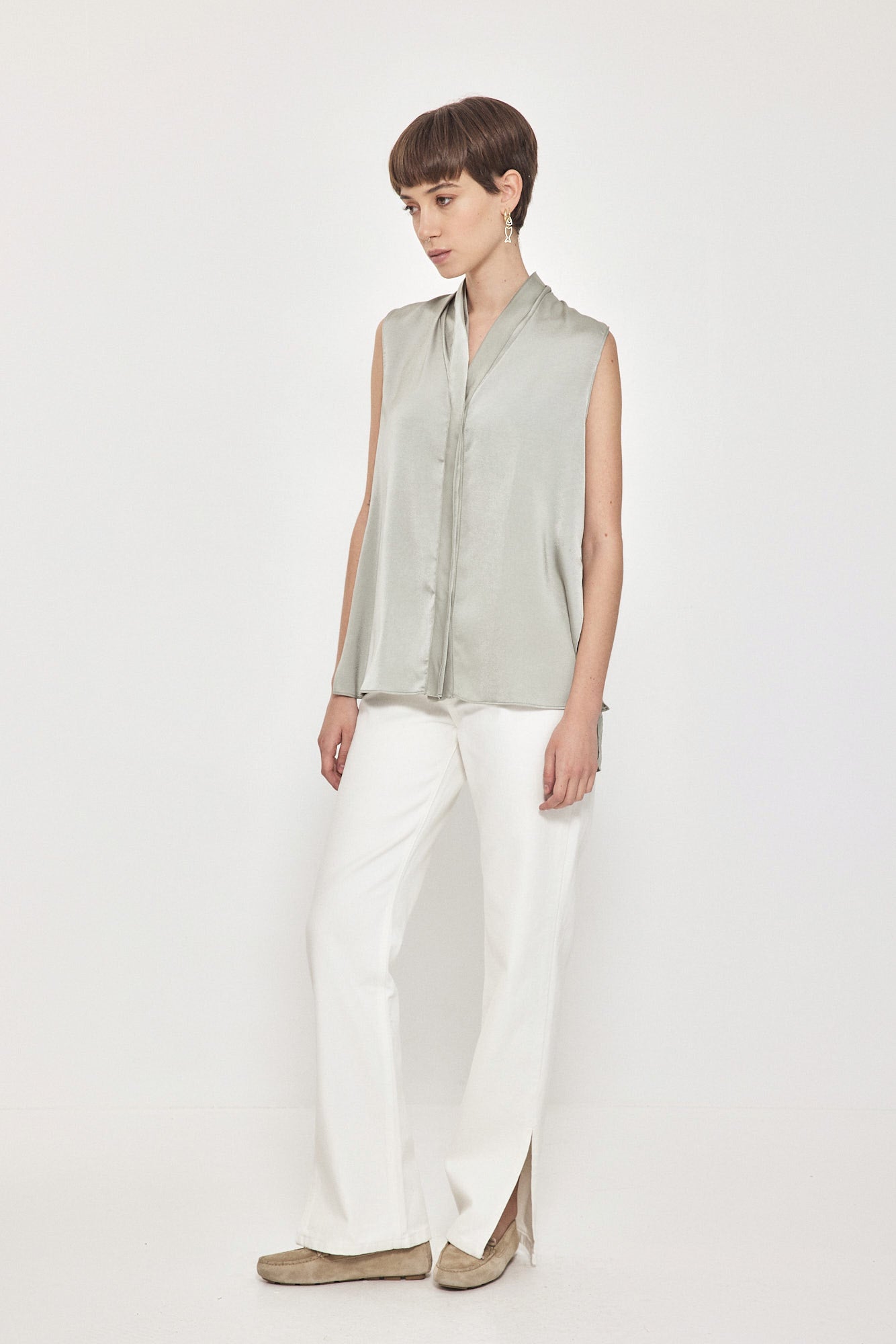 BUTTON TANK TOP MINT