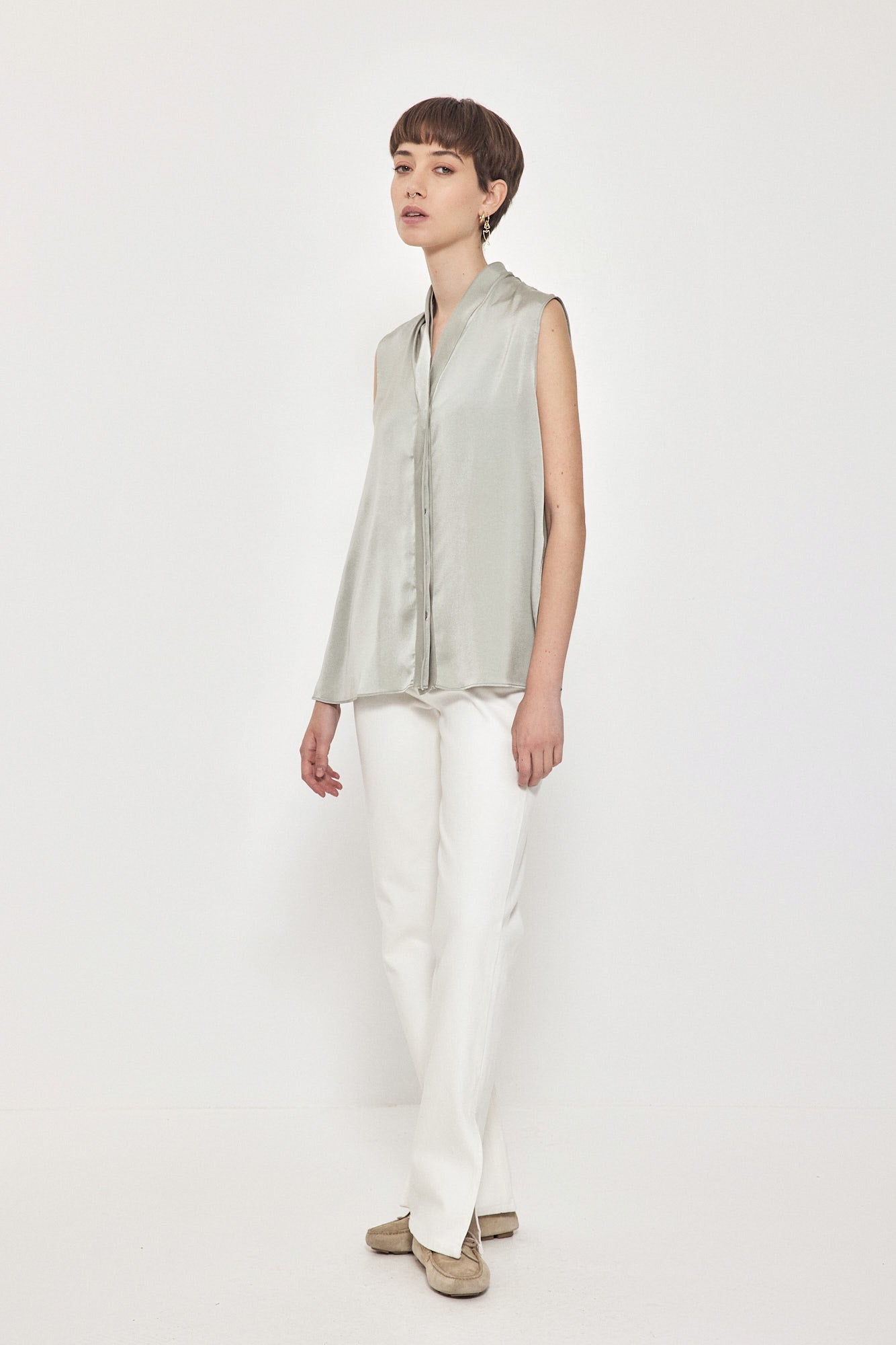 BUTTON TANK TOP MINT