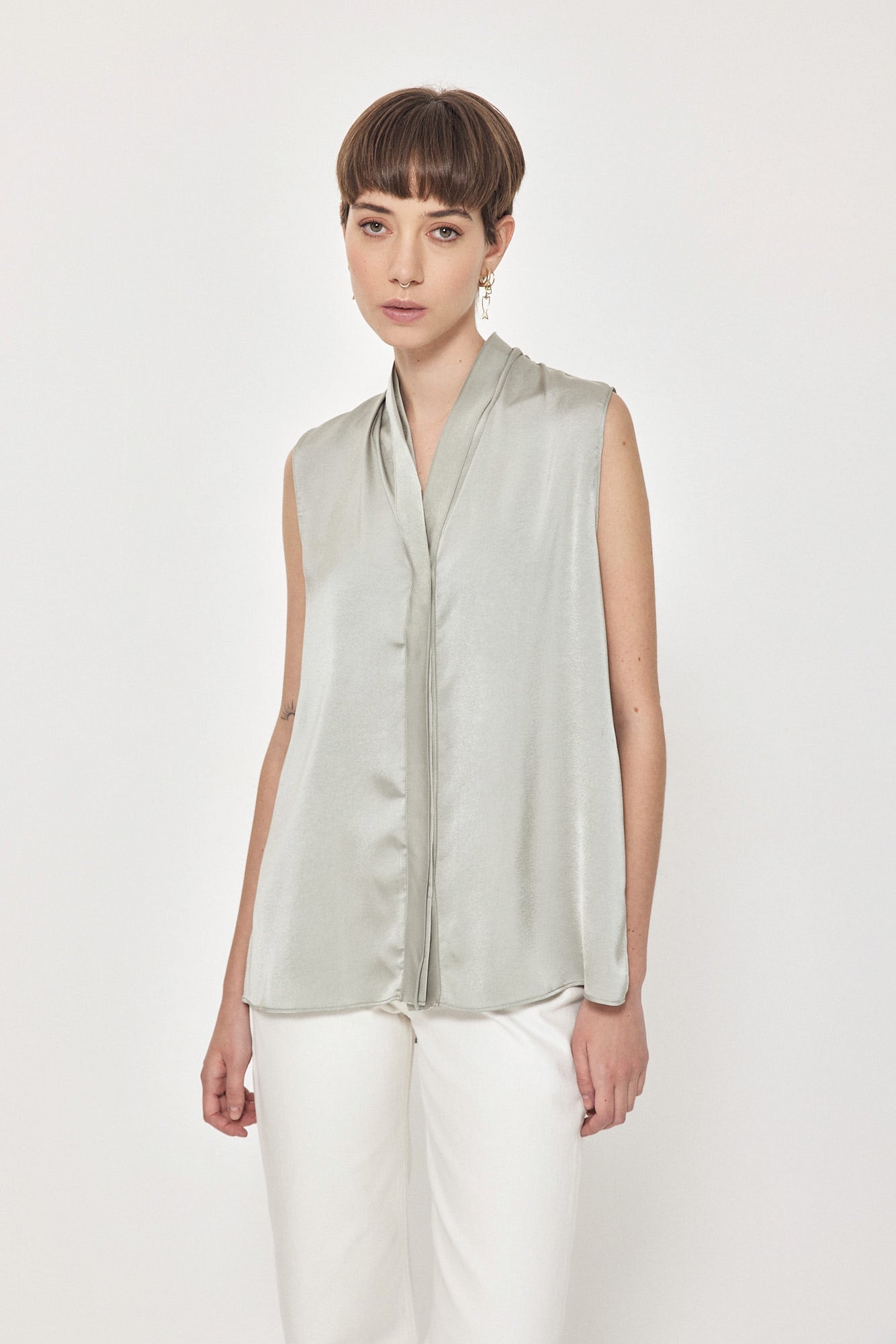 BUTTON TANK TOP MINT