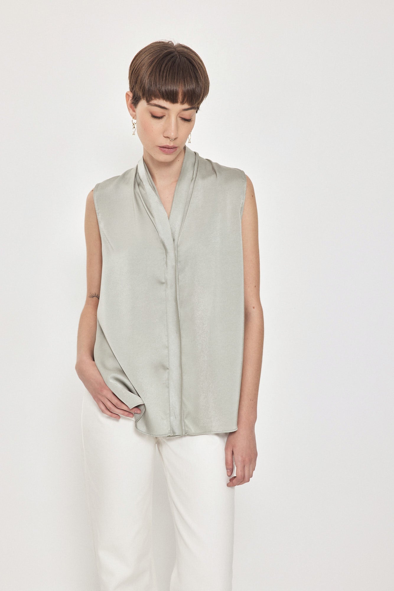 BUTTON TANK TOP MINT