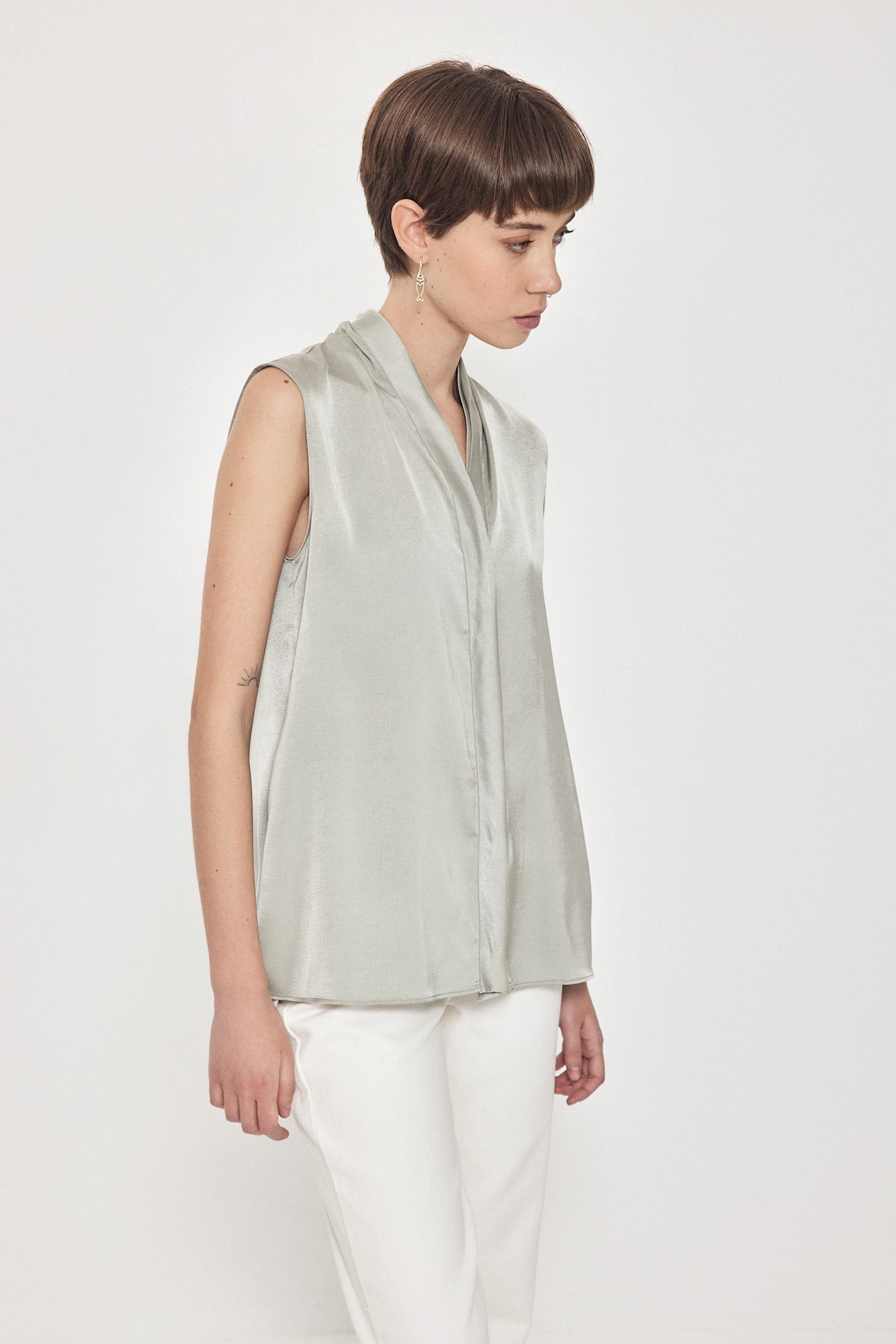 BUTTON TANK TOP MINT