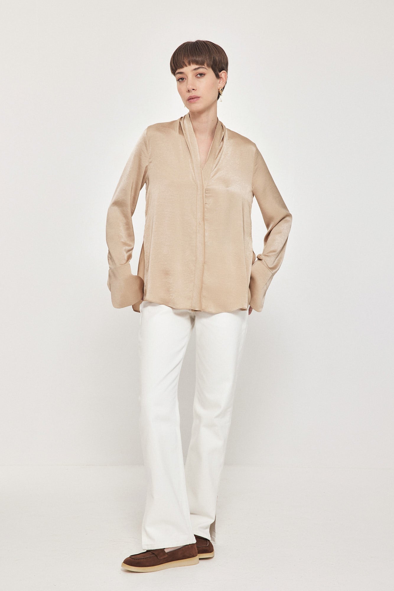 MILEY BUTTON SHIRT CHAMPAGNE