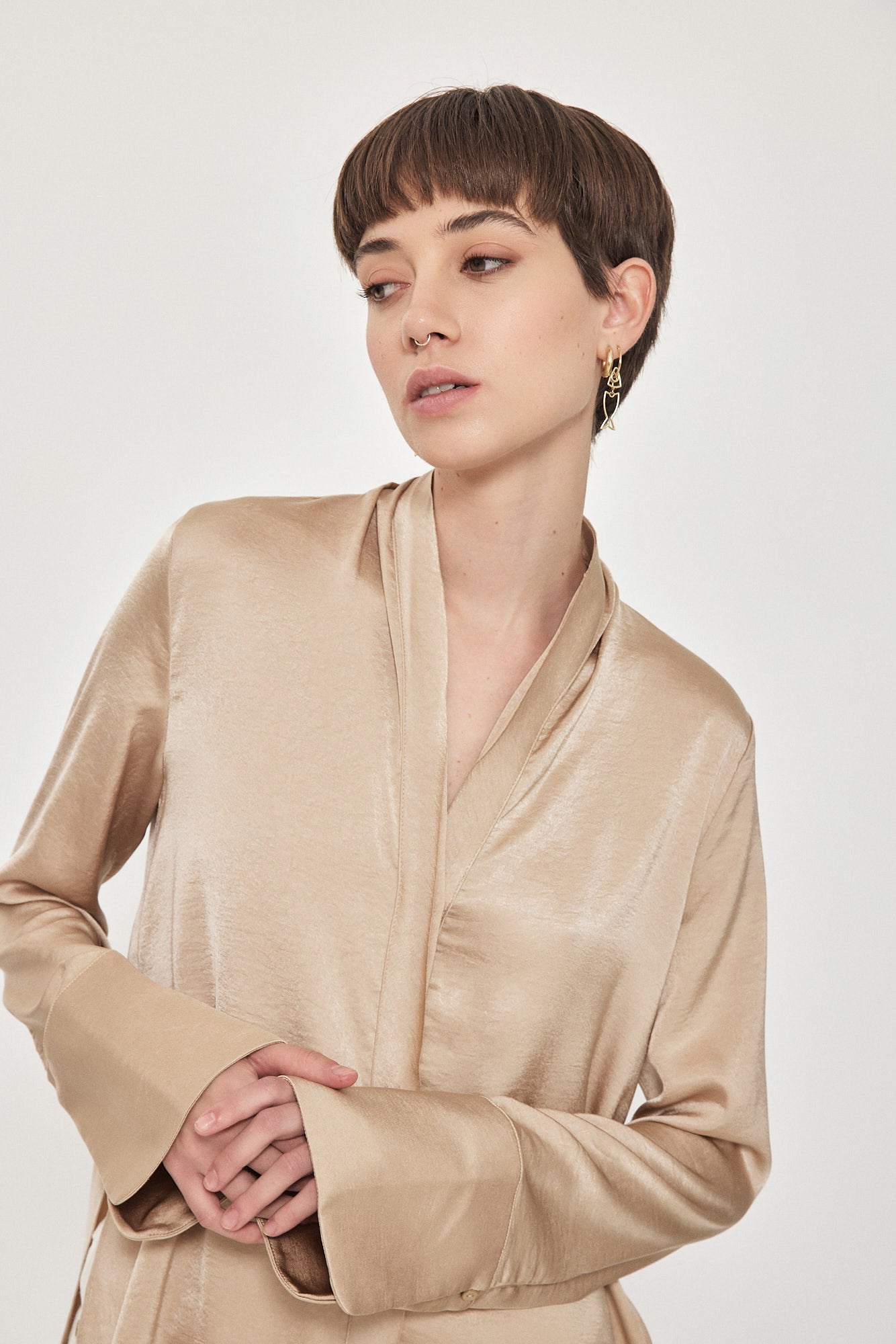 MILEY BUTTON SHIRT CHAMPAGNE