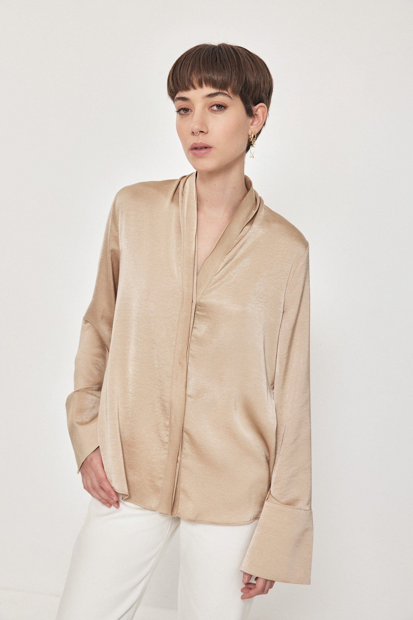 MILEY BUTTON SHIRT CHAMPAGNE