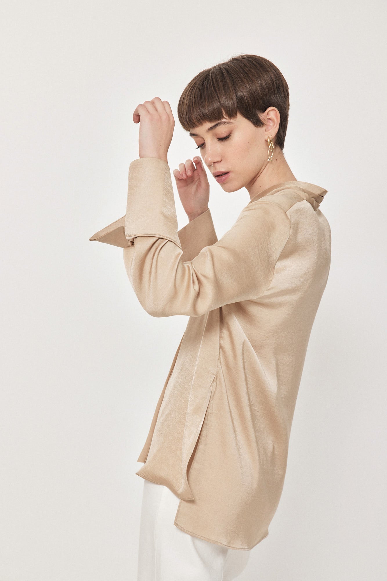 MILEY BUTTON SHIRT CHAMPAGNE