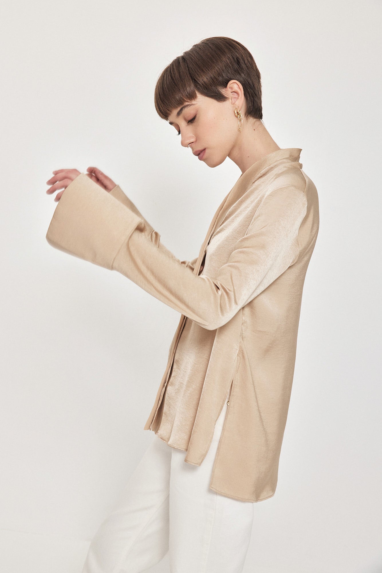 MILEY BUTTON SHIRT CHAMPAGNE