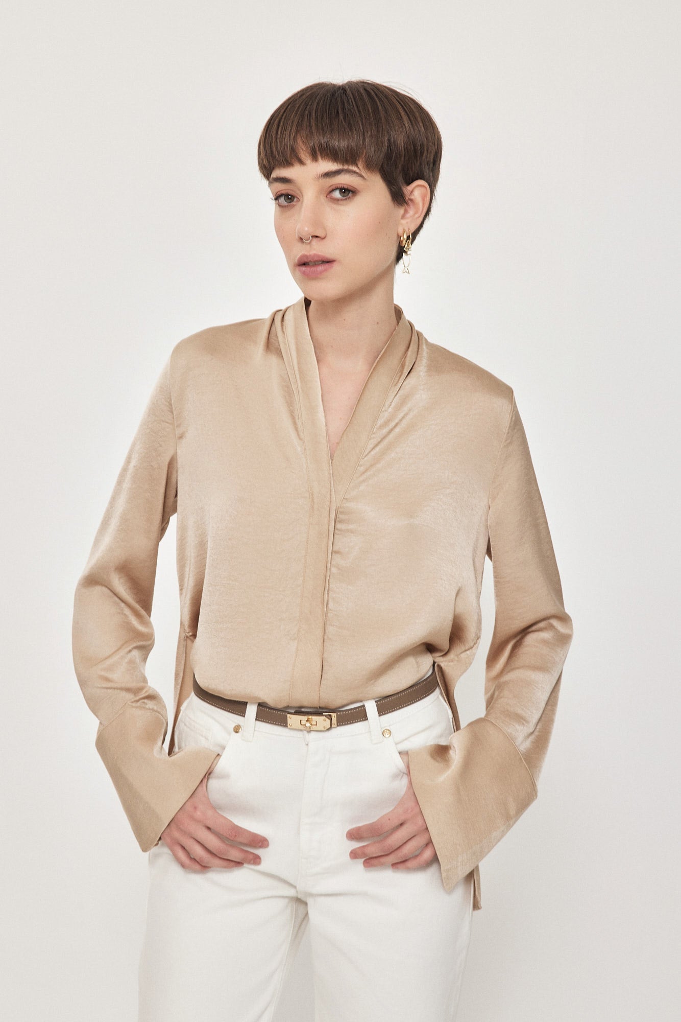 MILEY BUTTON SHIRT CHAMPAGNE