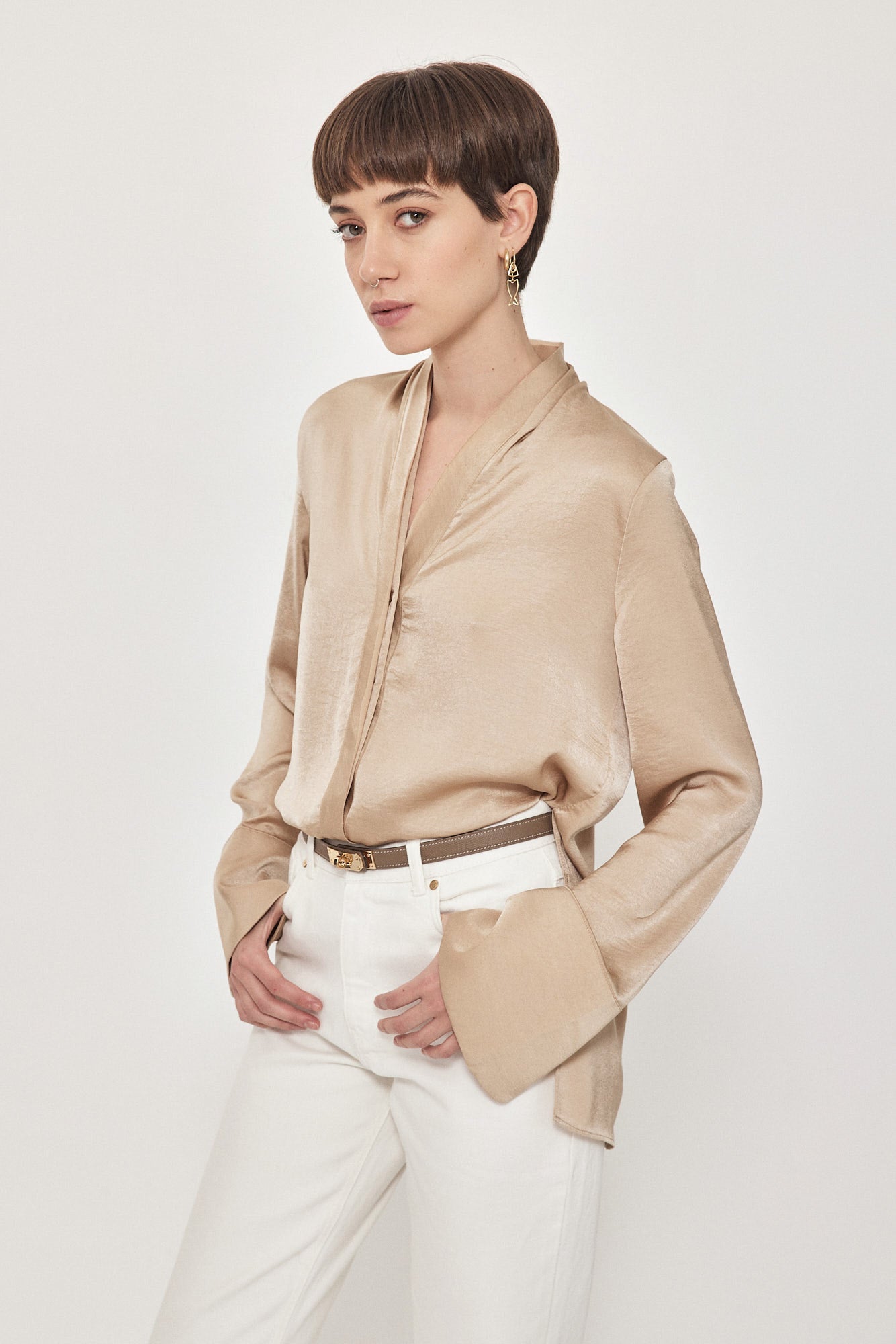 MILEY BUTTON SHIRT CHAMPAGNE