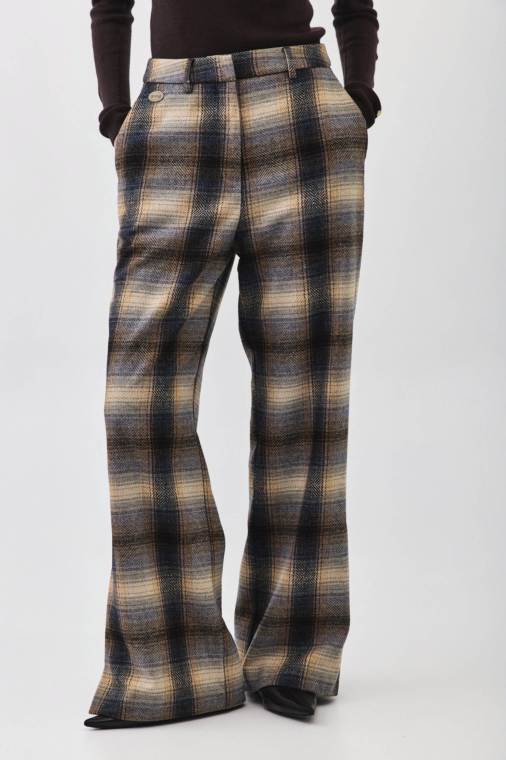 LUSIANA PANTS CHECKED BEIGE