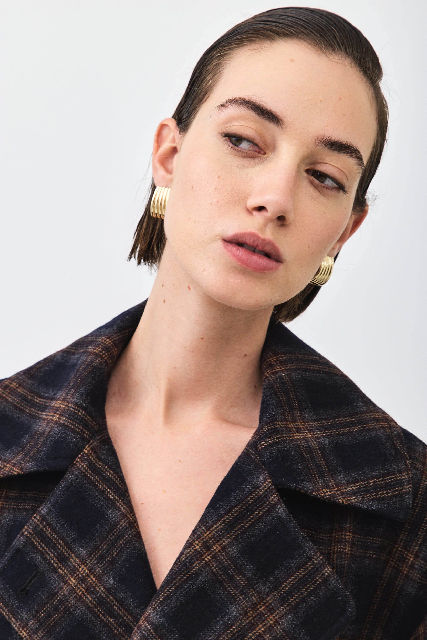 PLAID COAT CHECKED BLUE