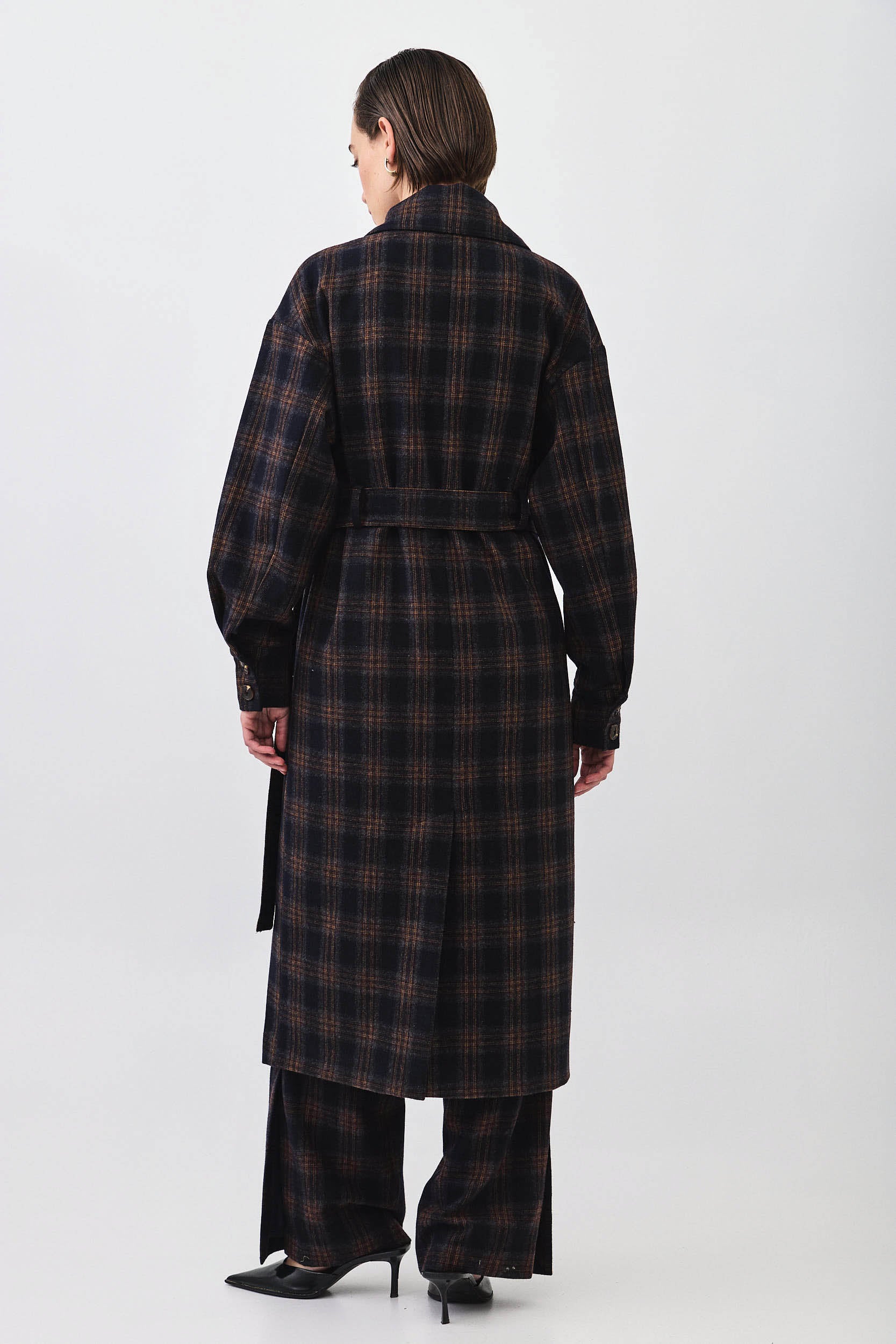 PLAID COAT CHECKED BLUE