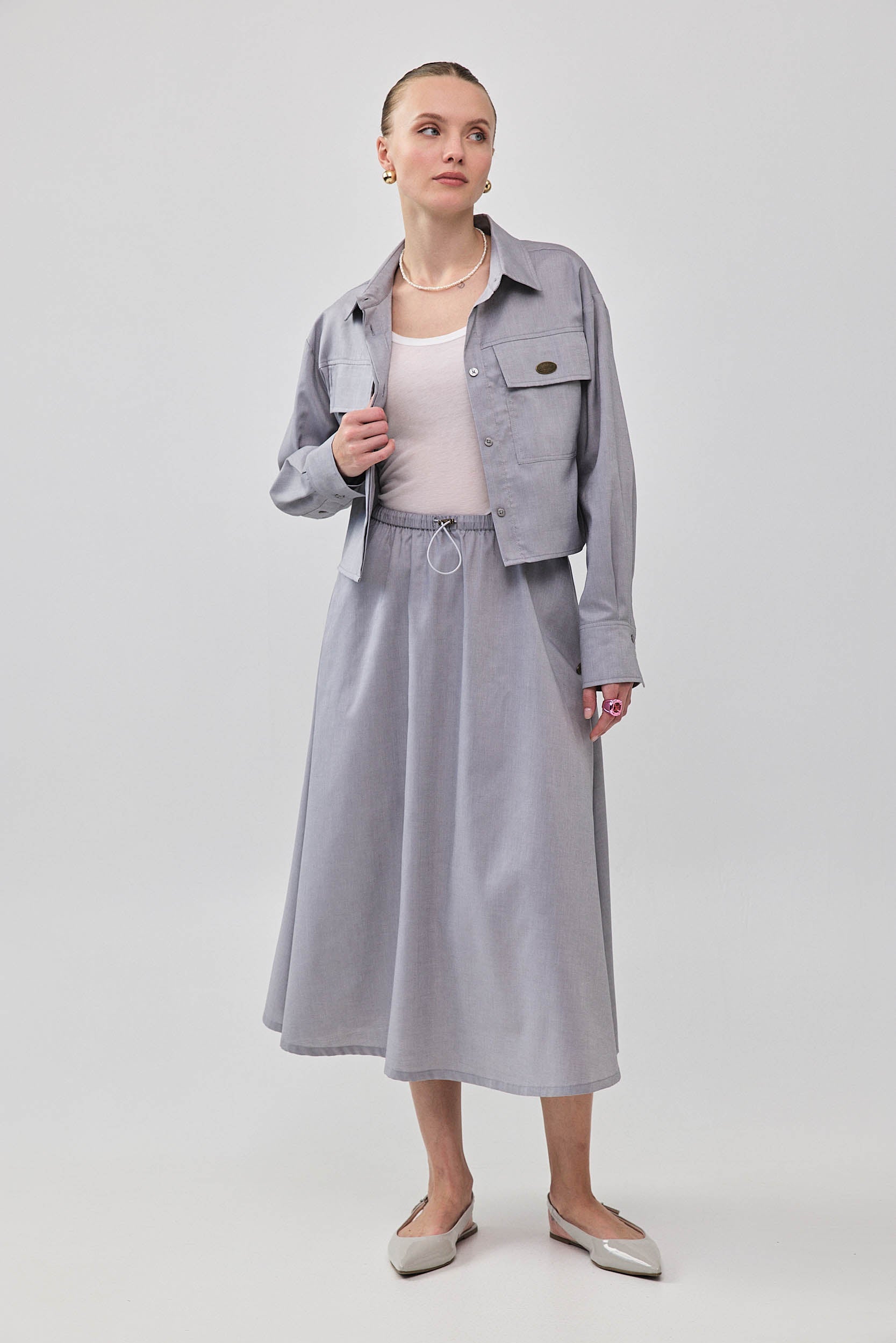 ROBERTA SKIRT GRAY JEANS