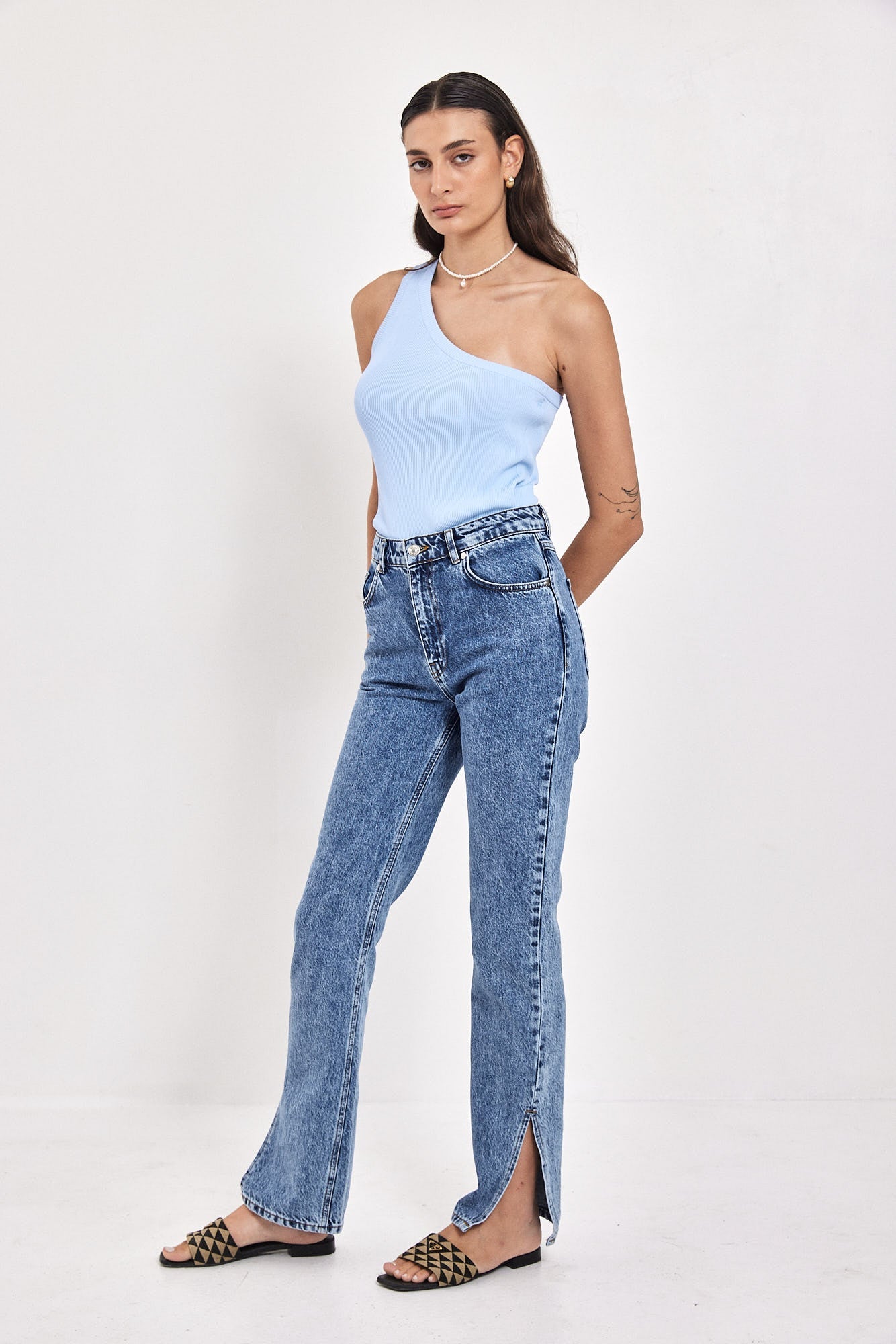 NO 20. HIGH WAIST LEG SLIT VINTAGE BLUE