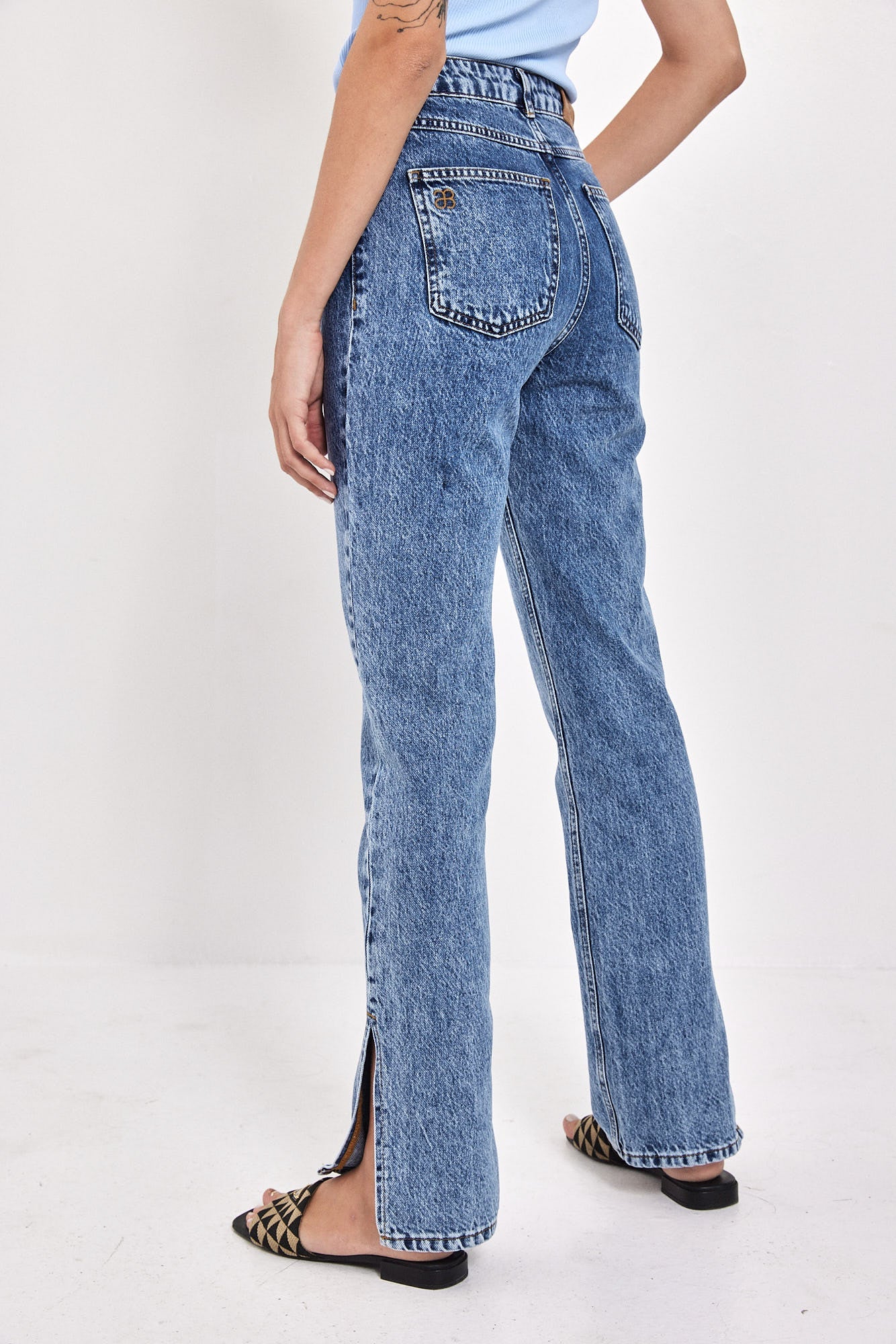 NO 20. HIGH WAIST LEG SLIT VINTAGE BLUE