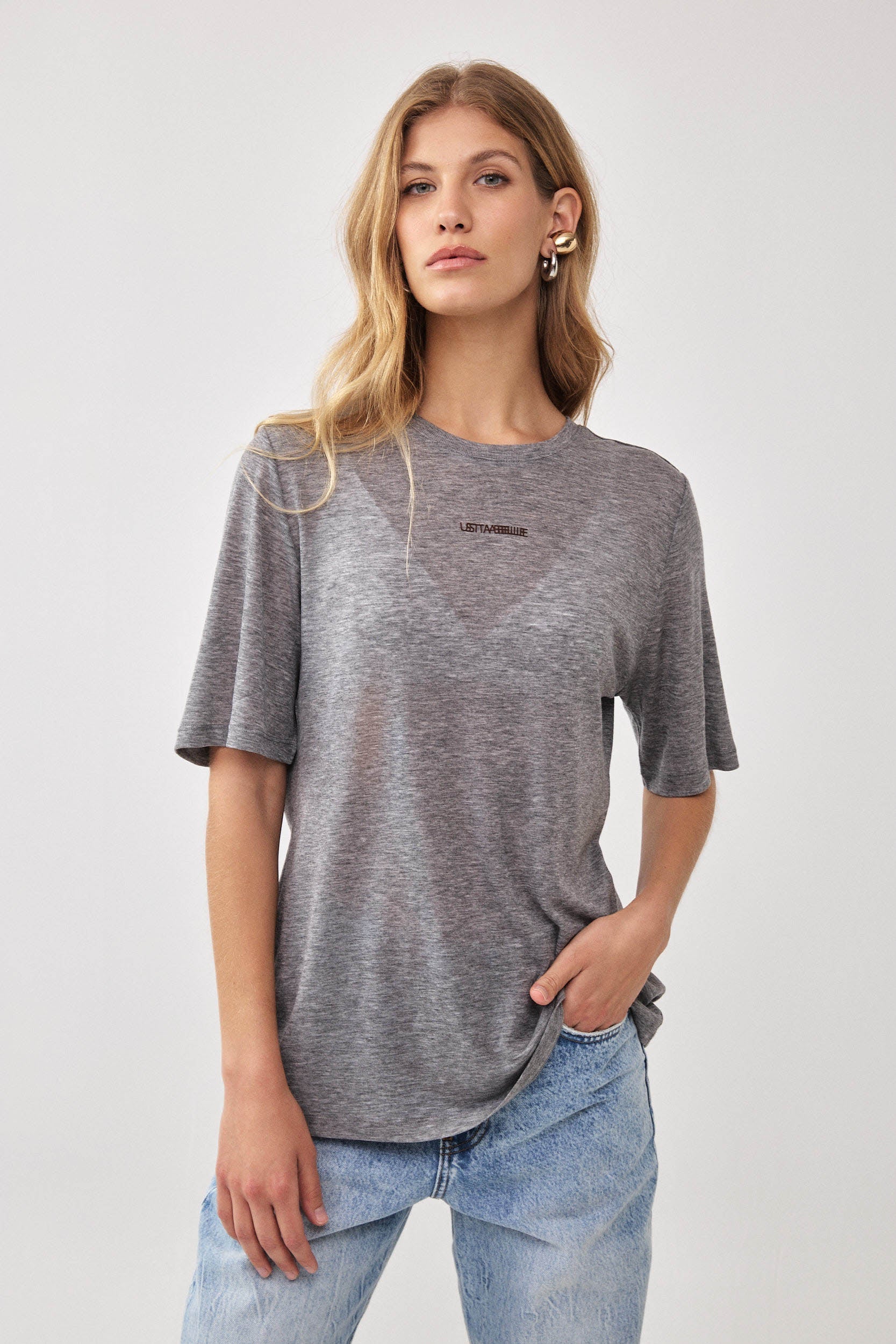 WOOL T SHIRT GRAY