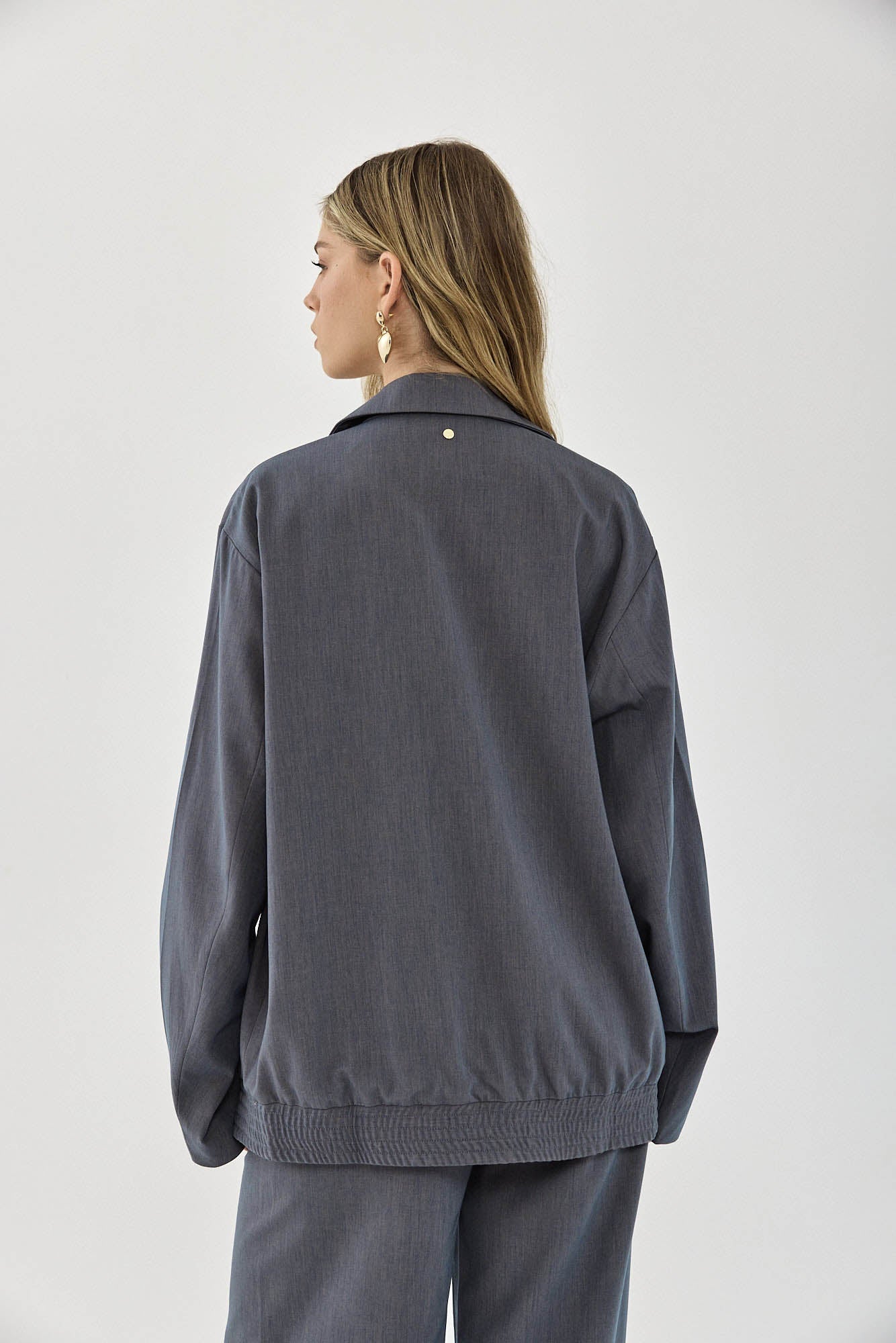 OVERSIZED BOMBER SMOKED BLUE