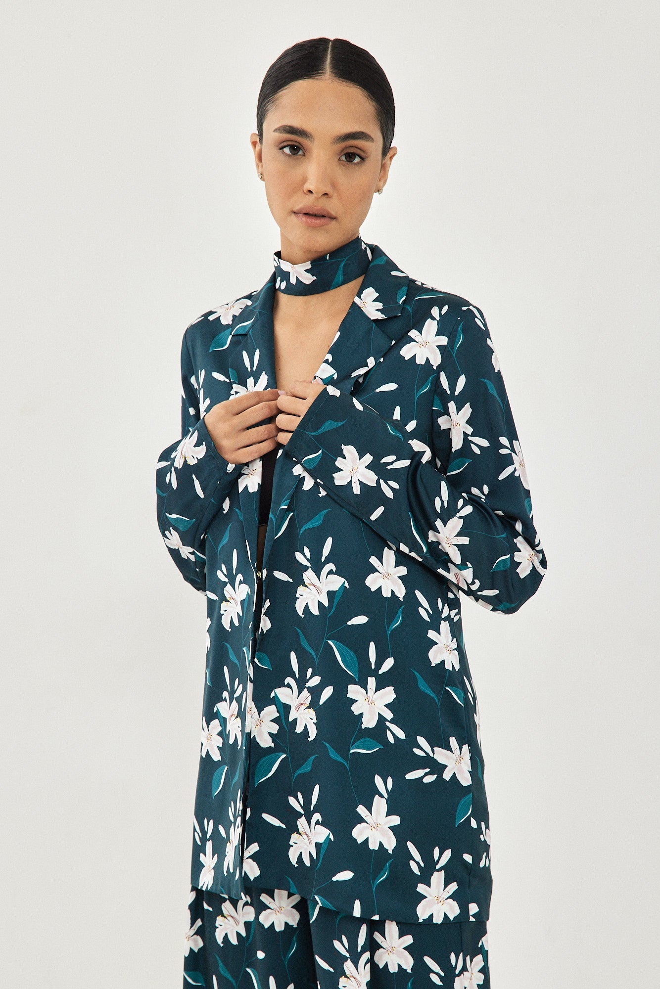SATIN JACKET FLORAL