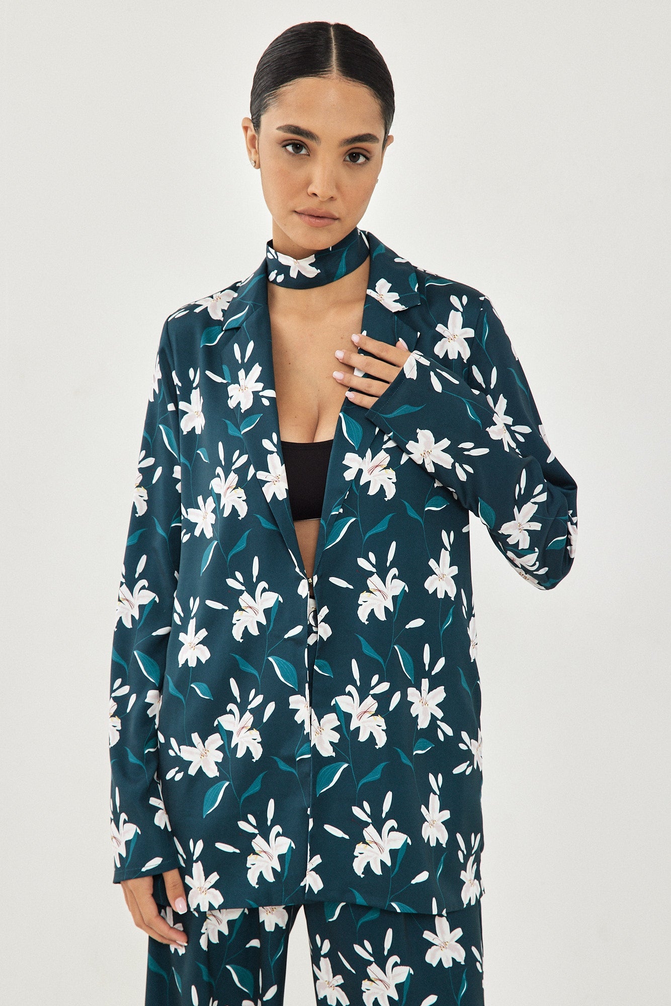 SATIN JACKET FLORAL