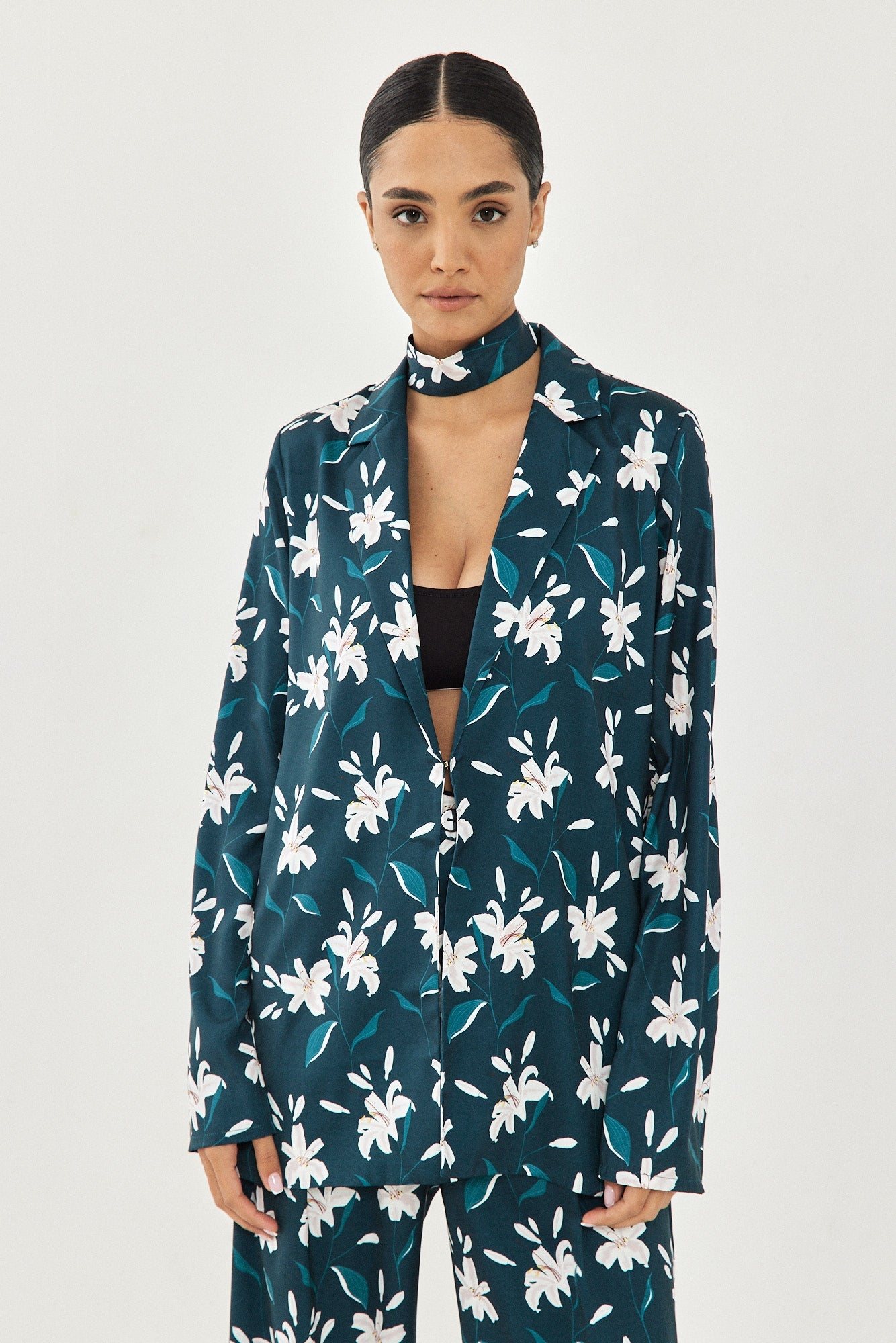 SATIN JACKET FLORAL