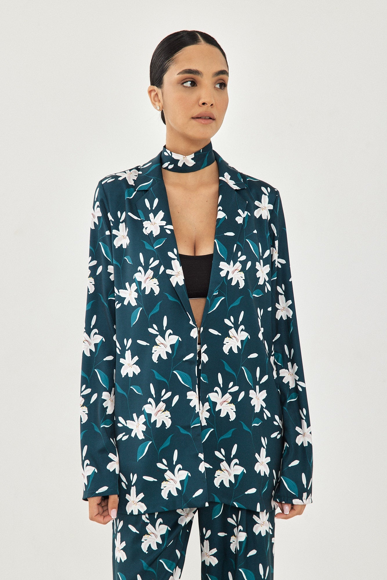 SATIN JACKET FLORAL