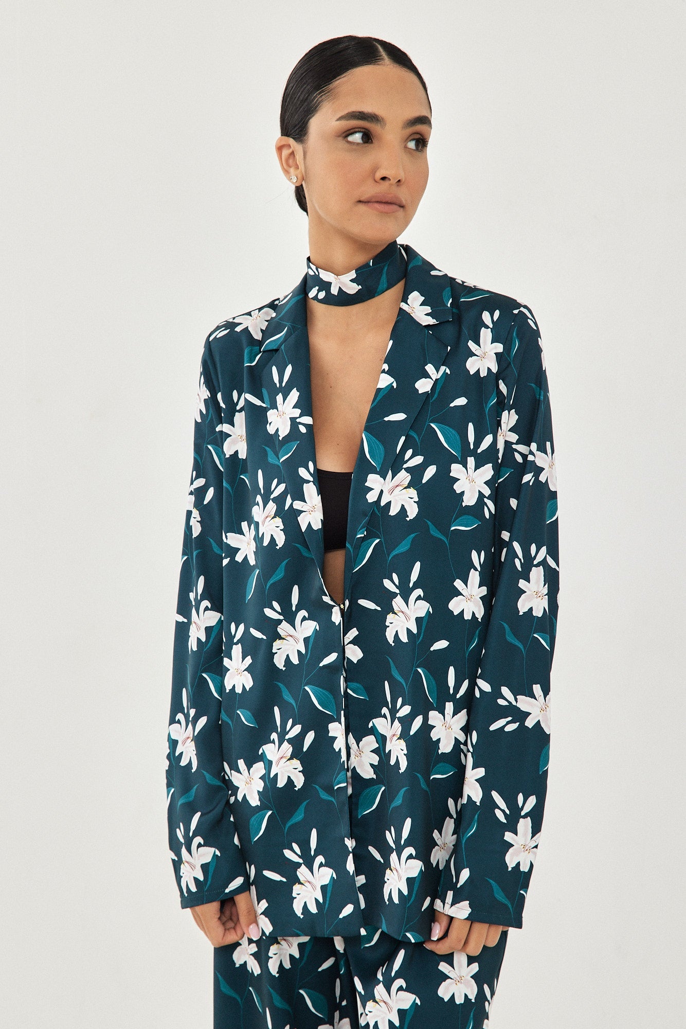 SATIN JACKET FLORAL