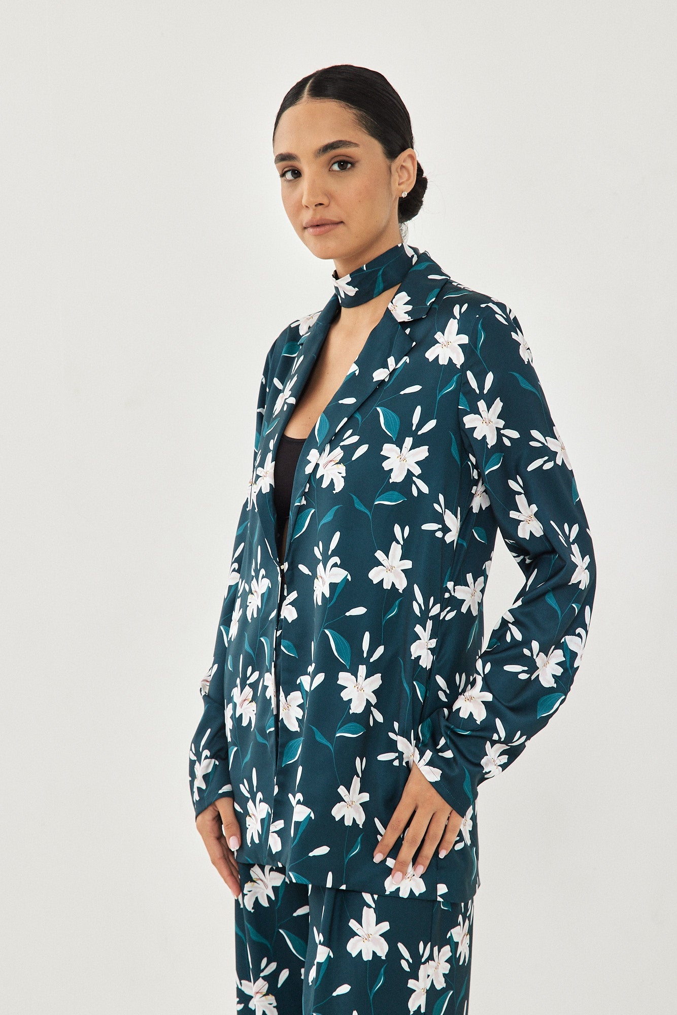 SATIN JACKET FLORAL