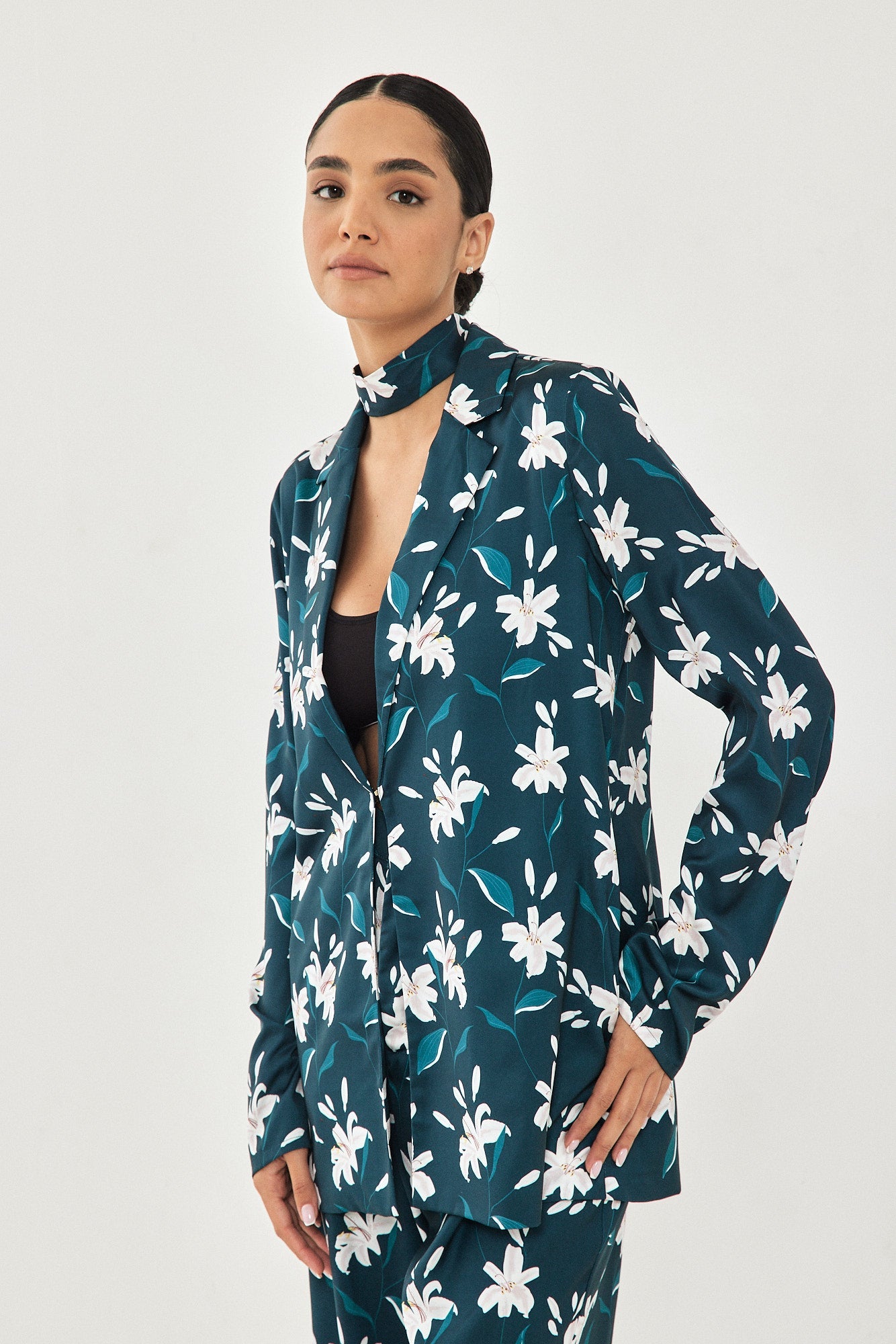 SATIN JACKET FLORAL