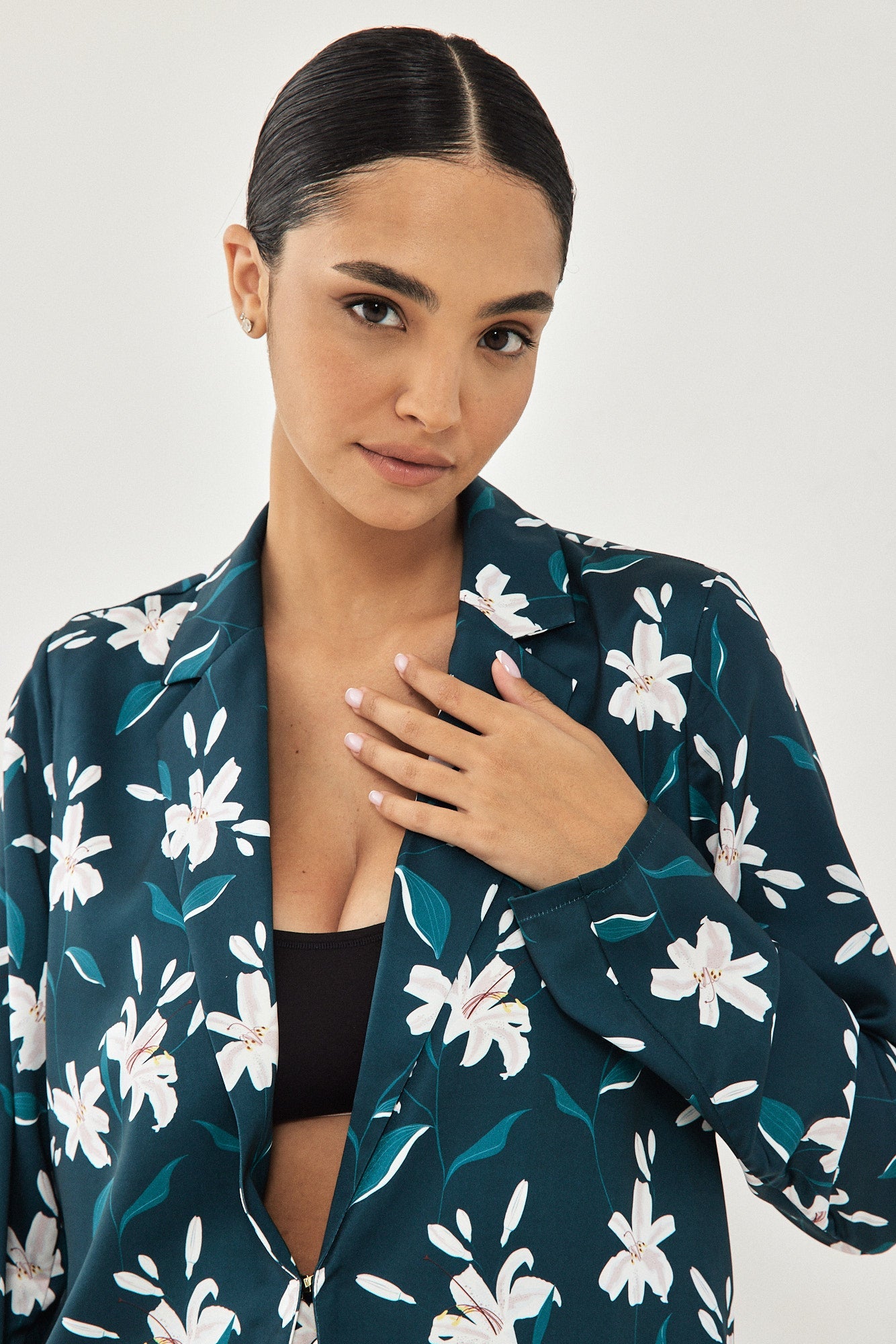 SATIN JACKET FLORAL