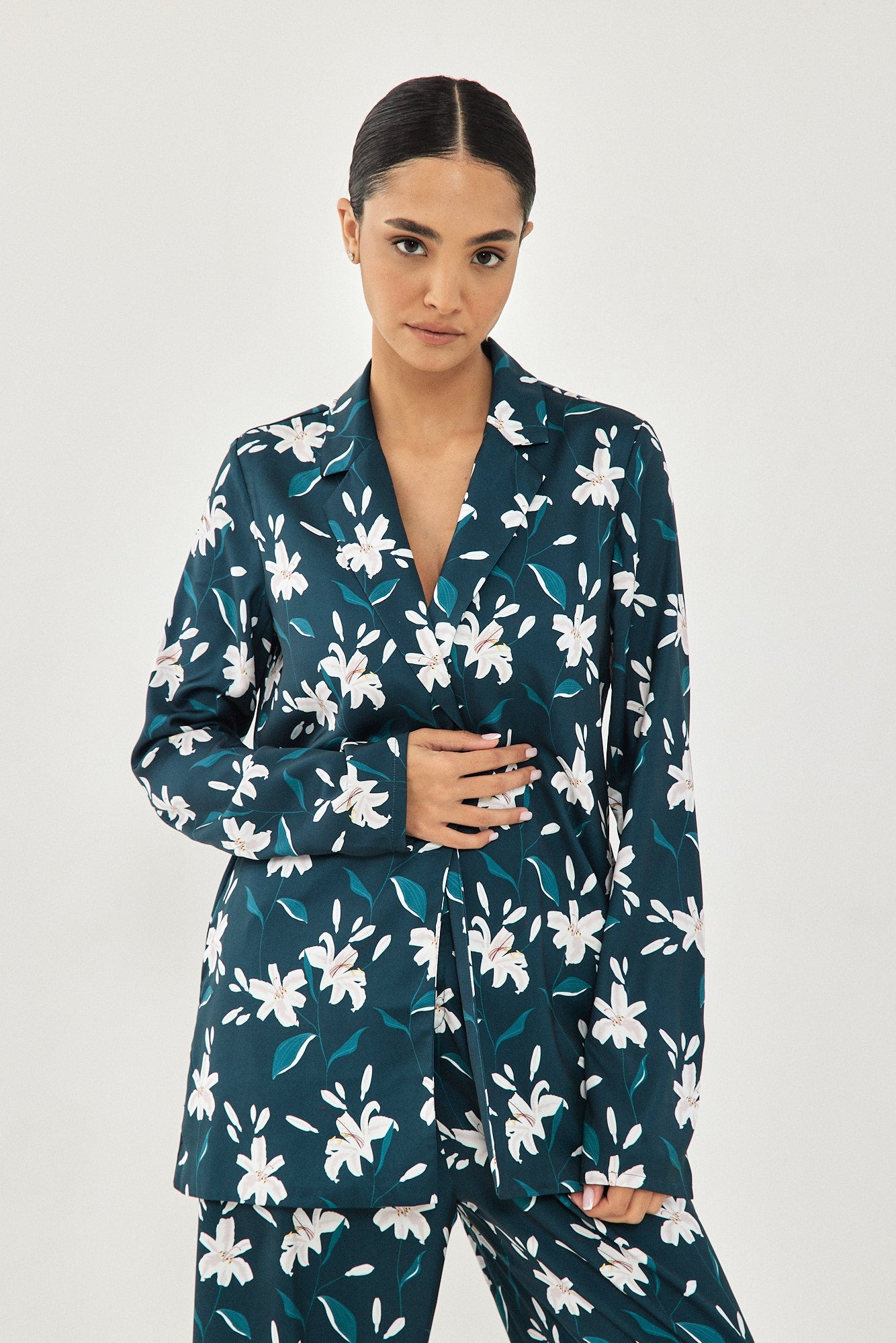 SATIN JACKET FLORAL