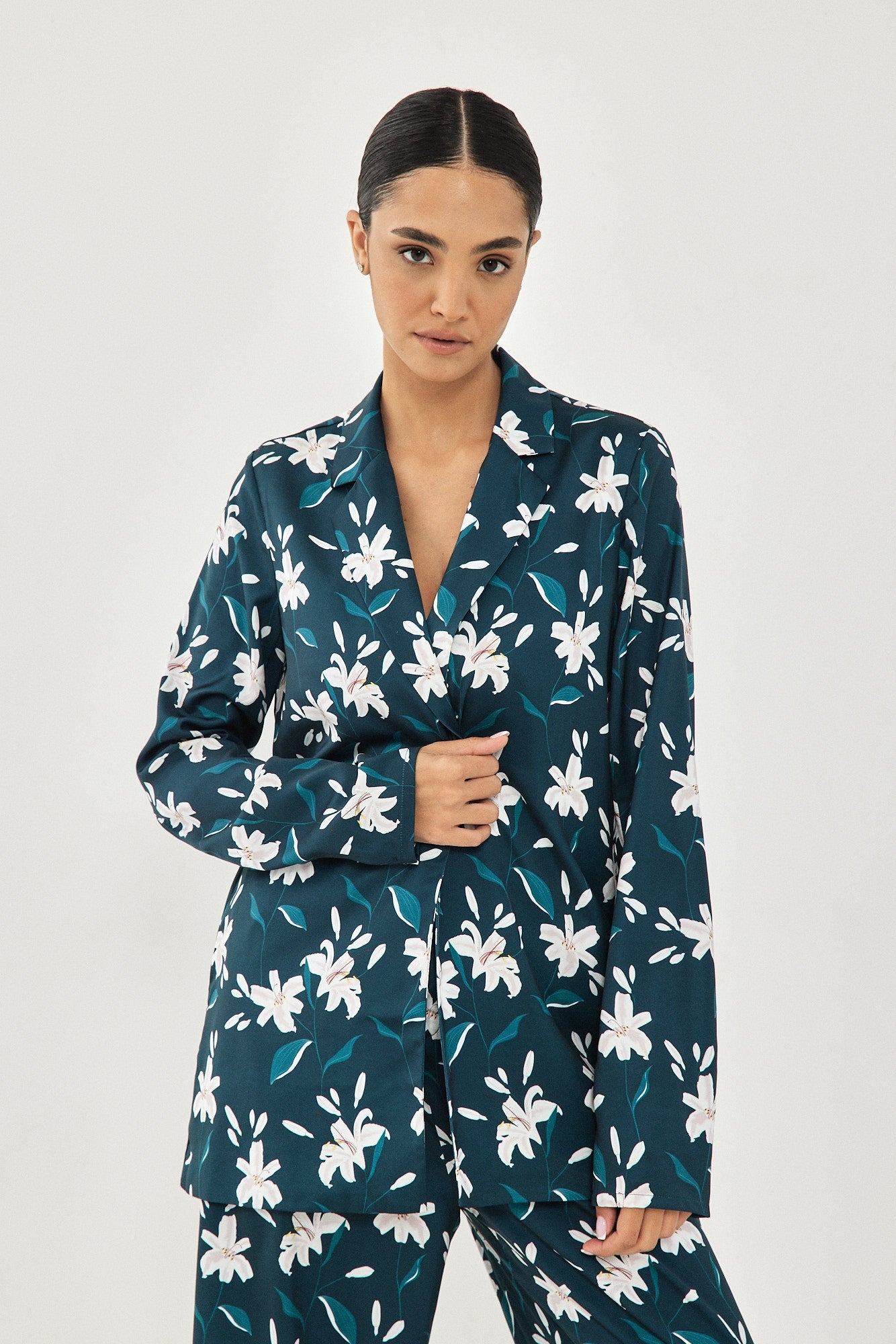 SATIN JACKET FLORAL