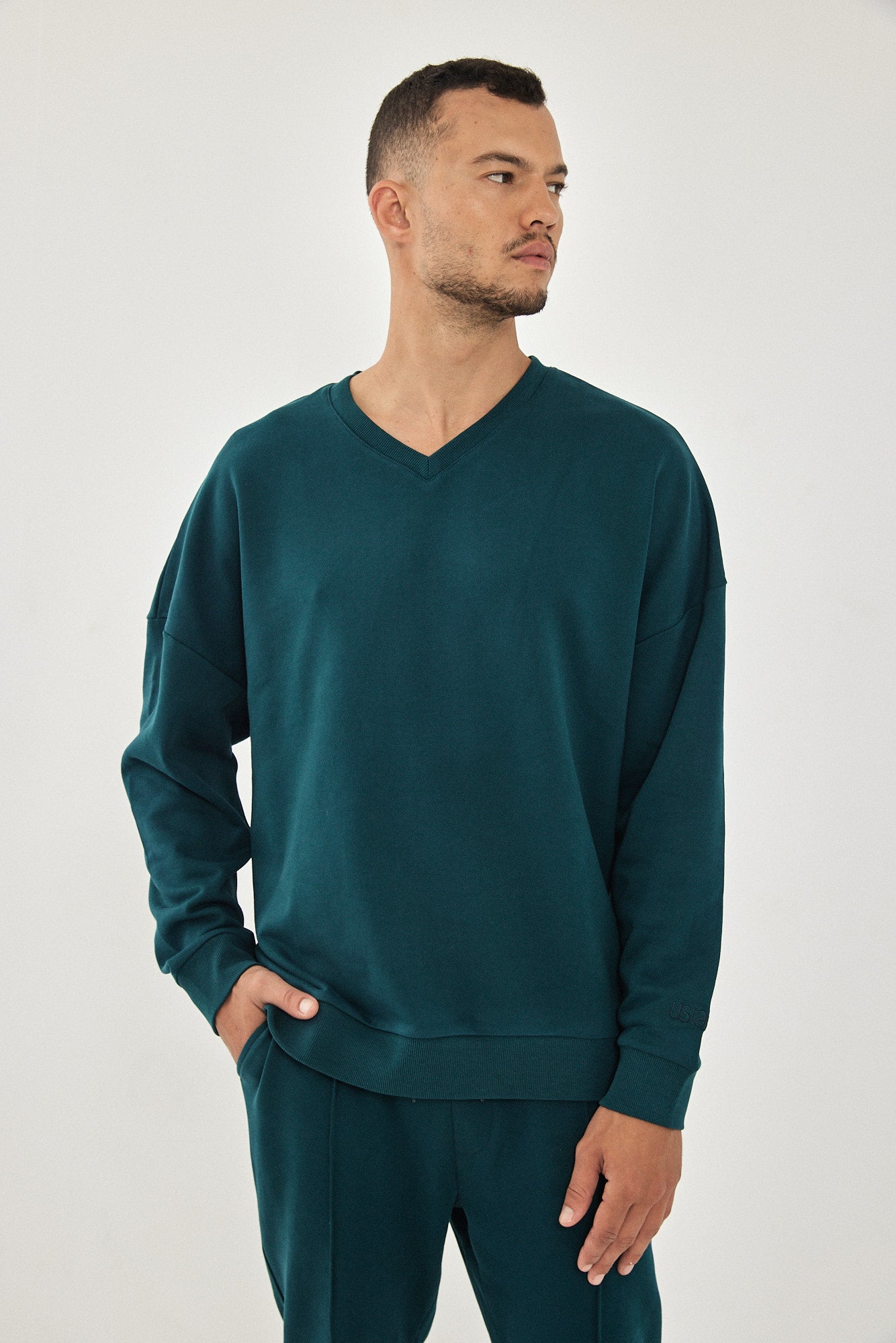 ARIEL UNISEX V NECK TURKIZ