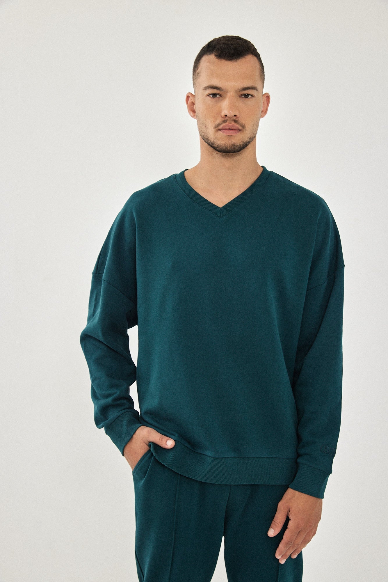 ARIEL UNISEX V NECK TURKIZ