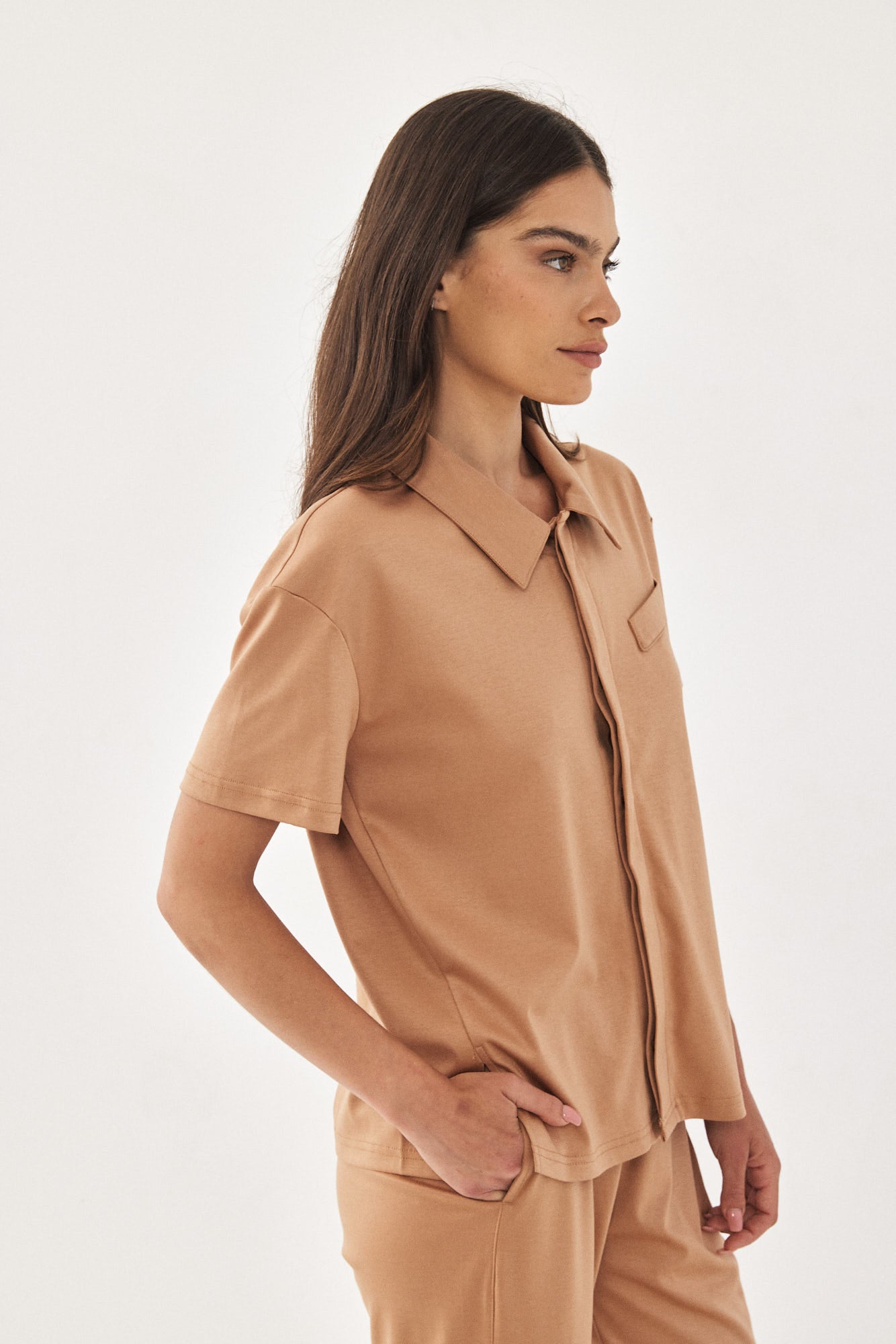 BUTTON SHIRT BROWN