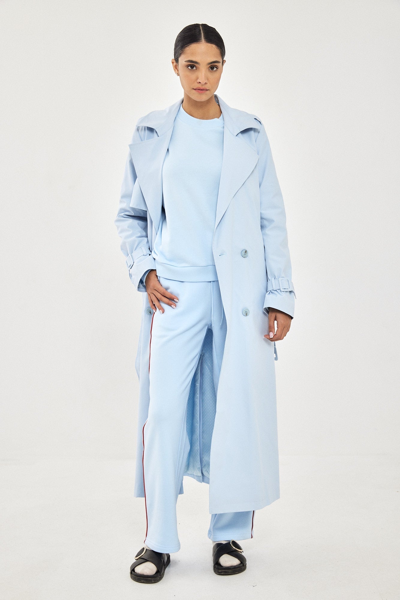 TRENCH COAT LIGHT BLUE