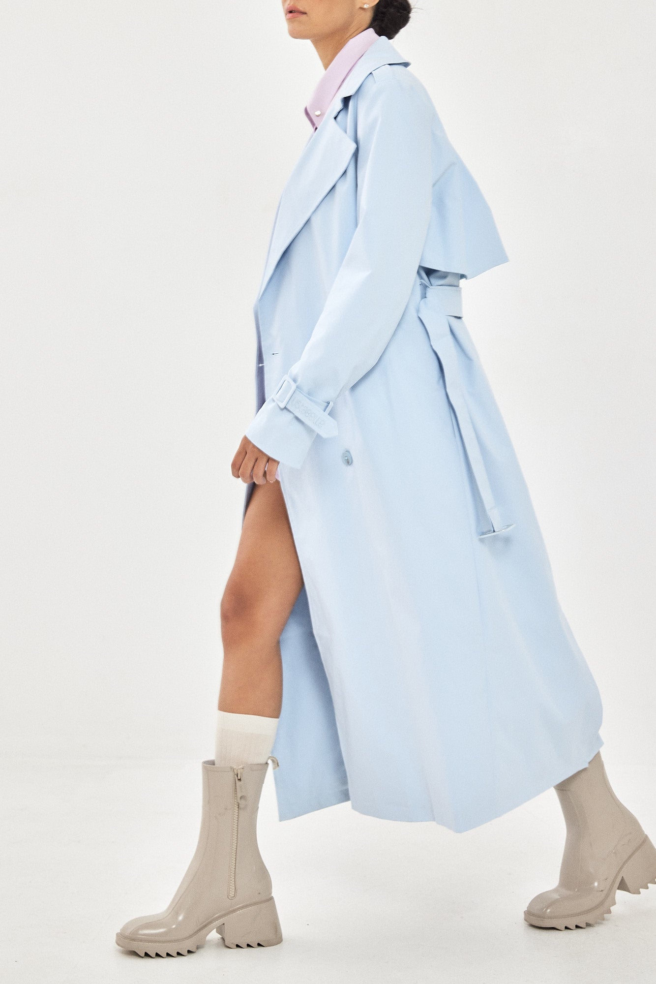 TRENCH COAT LIGHT BLUE