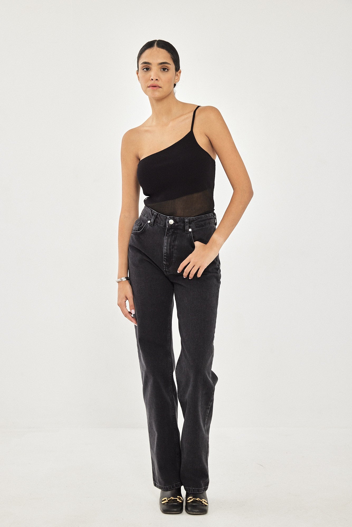 ONE STRAP BODYSUIT BLACK