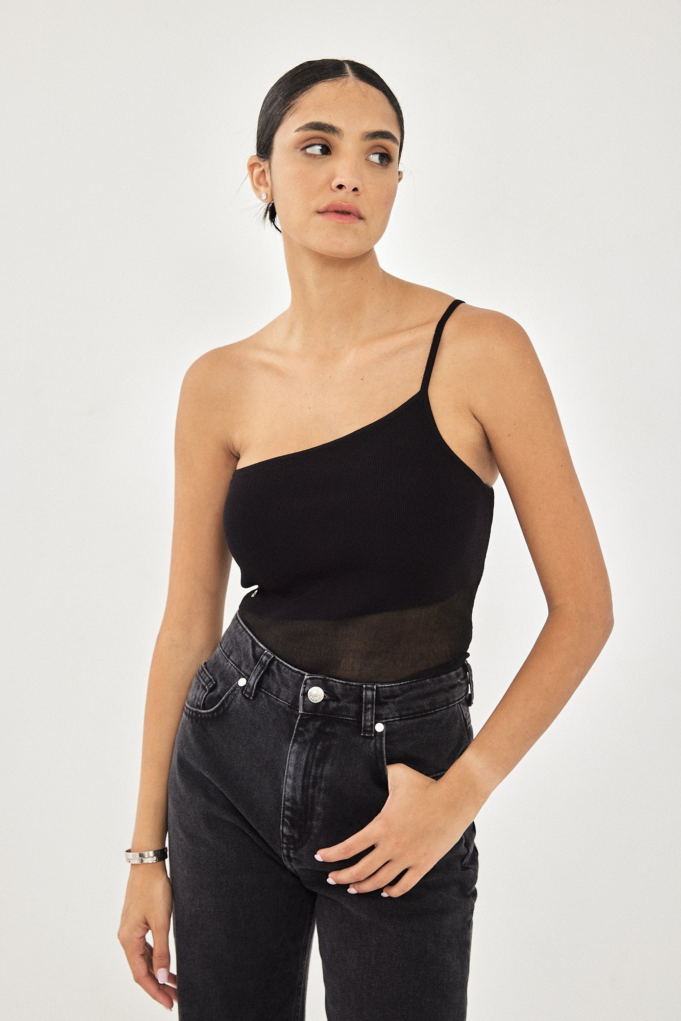 ONE STRAP BODYSUIT BLACK