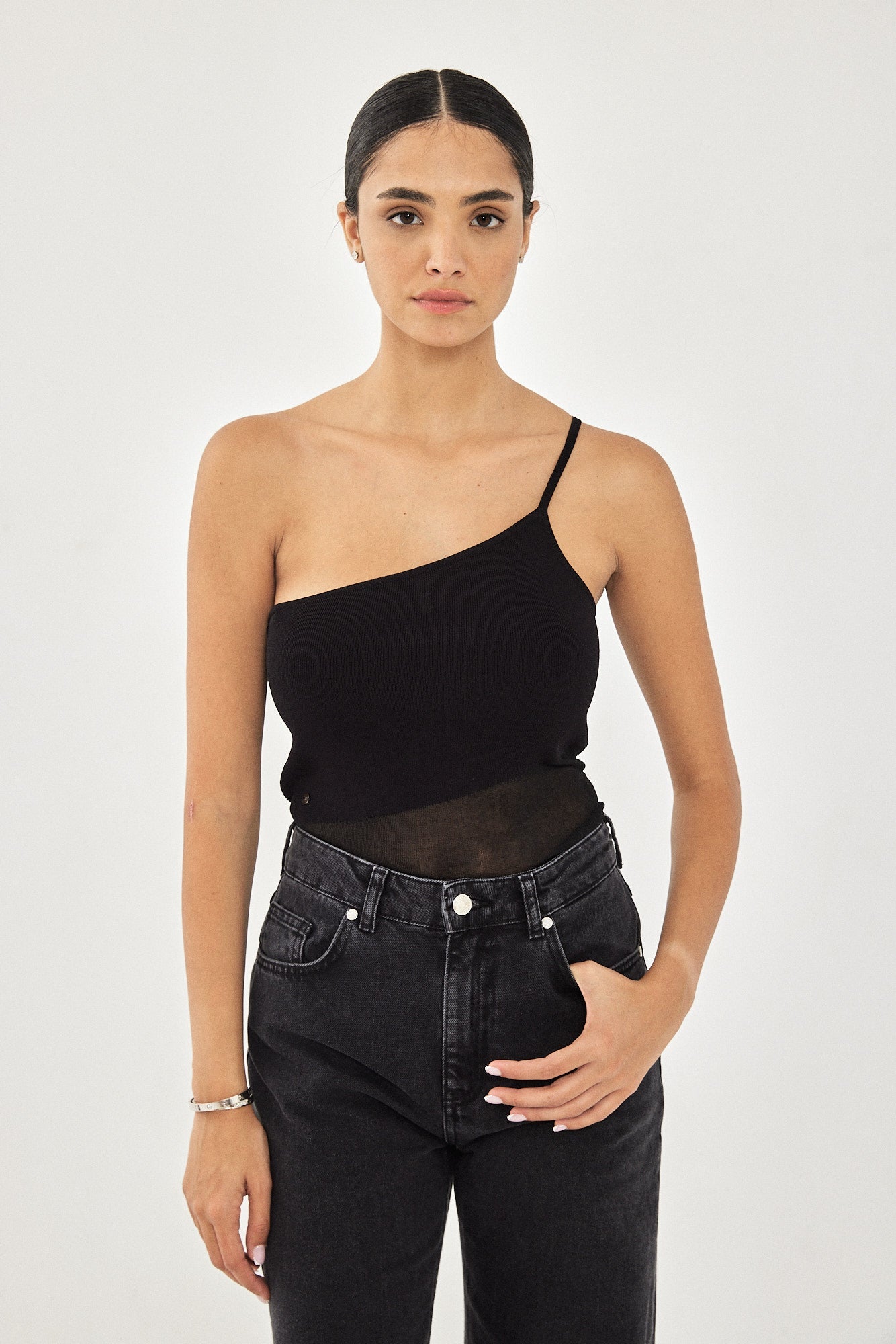 ONE STRAP BODYSUIT BLACK