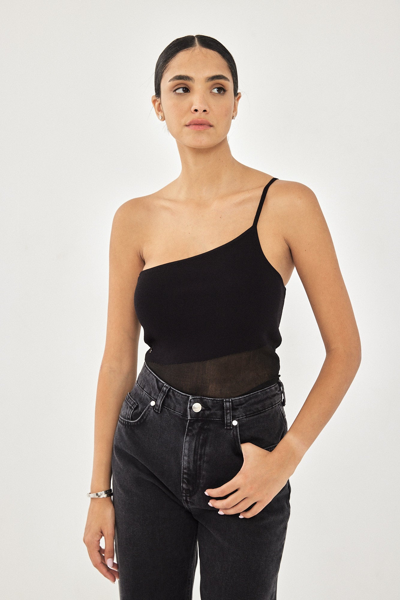 ONE STRAP BODYSUIT BLACK