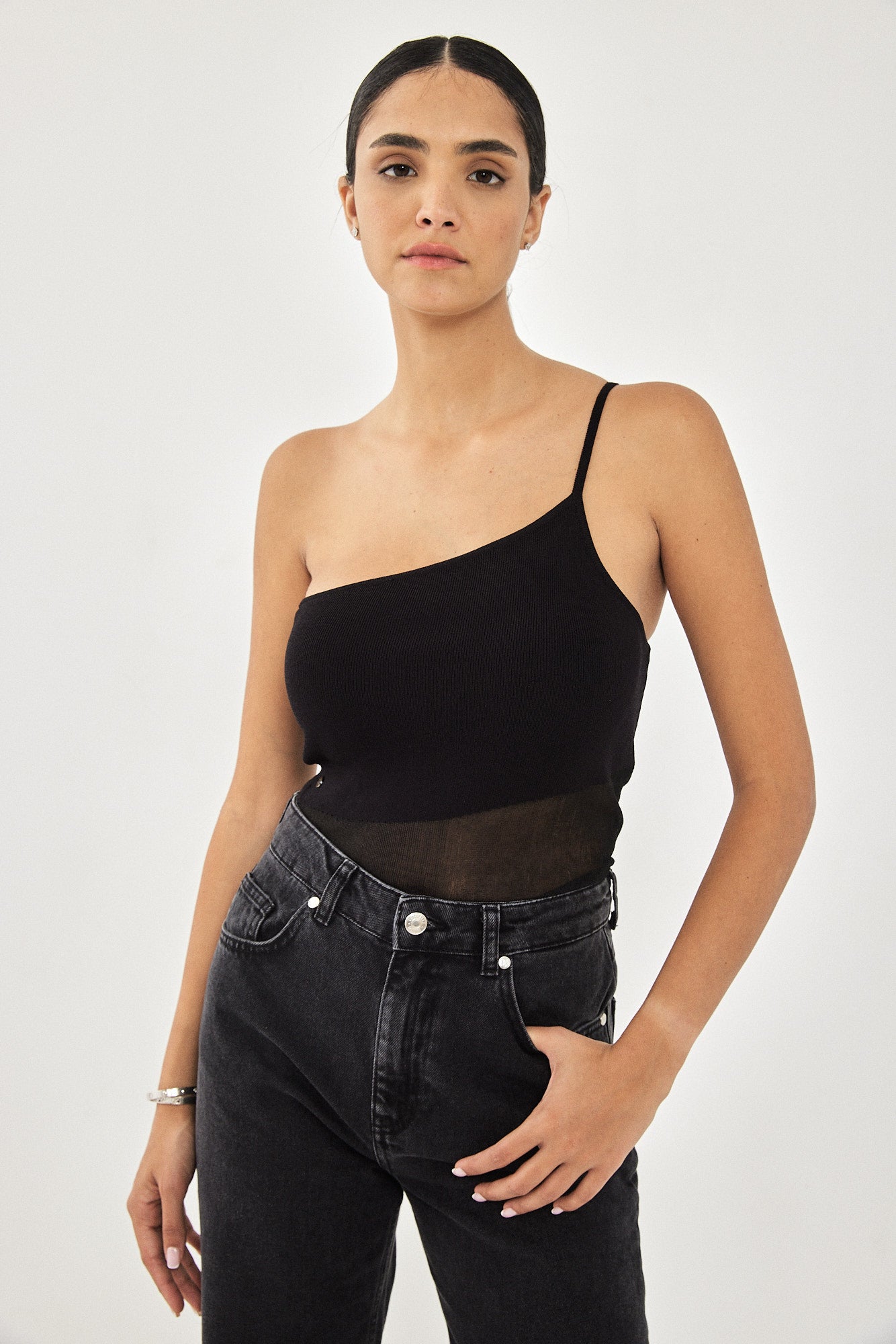 ONE STRAP BODYSUIT BLACK