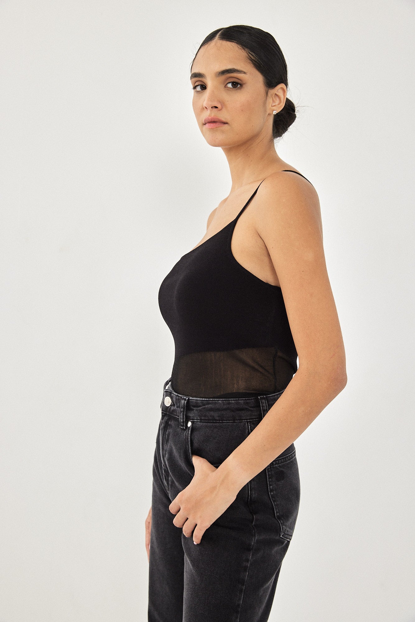 ONE STRAP BODYSUIT BLACK