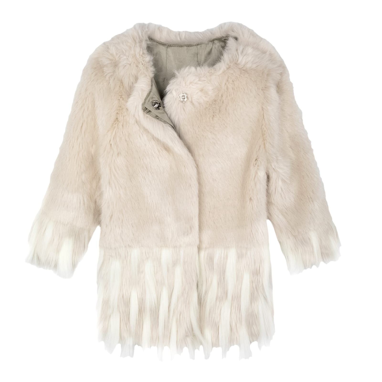 FAUX FUR COAT SAND