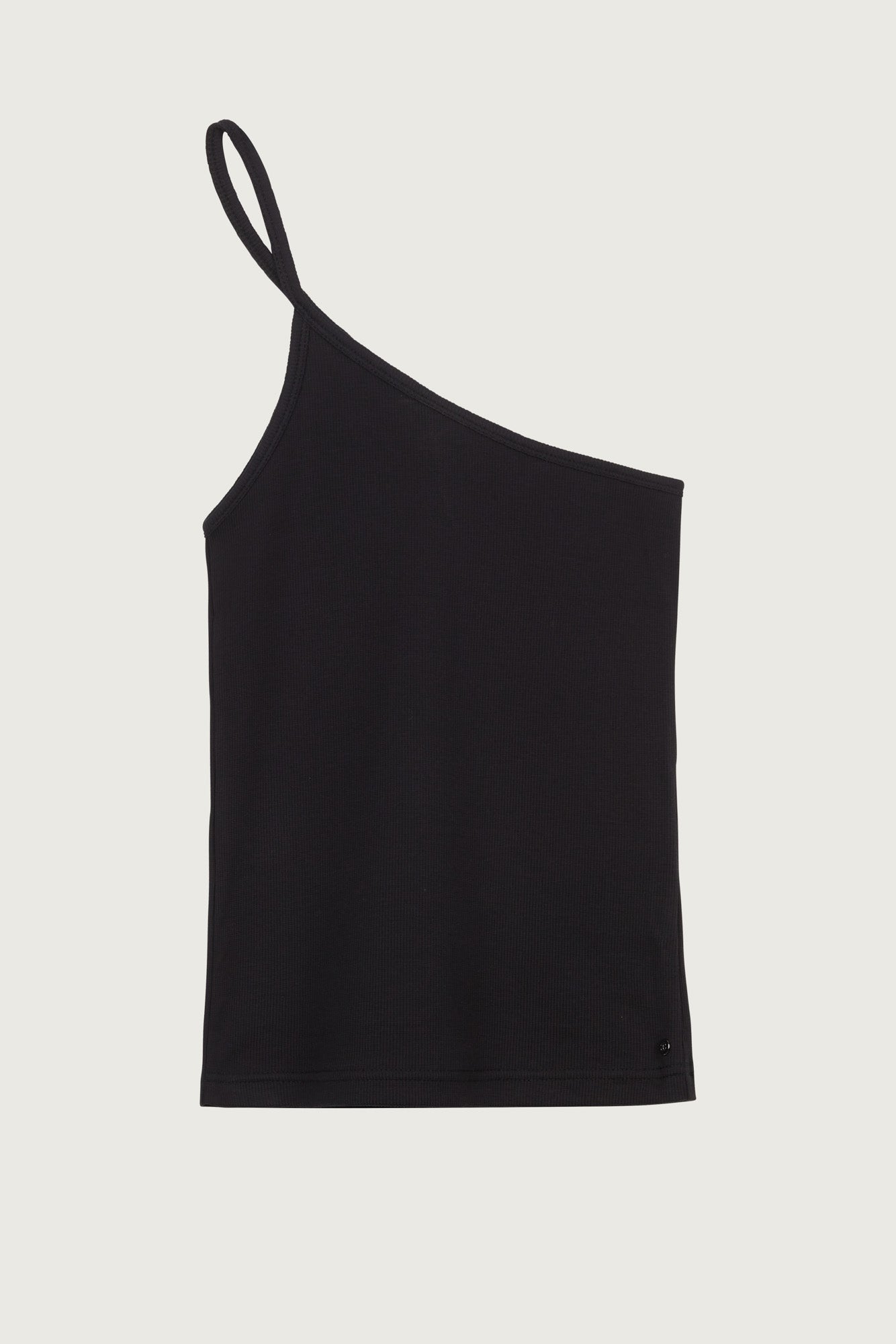 ASYMMETRIC TOP RIB BLACK