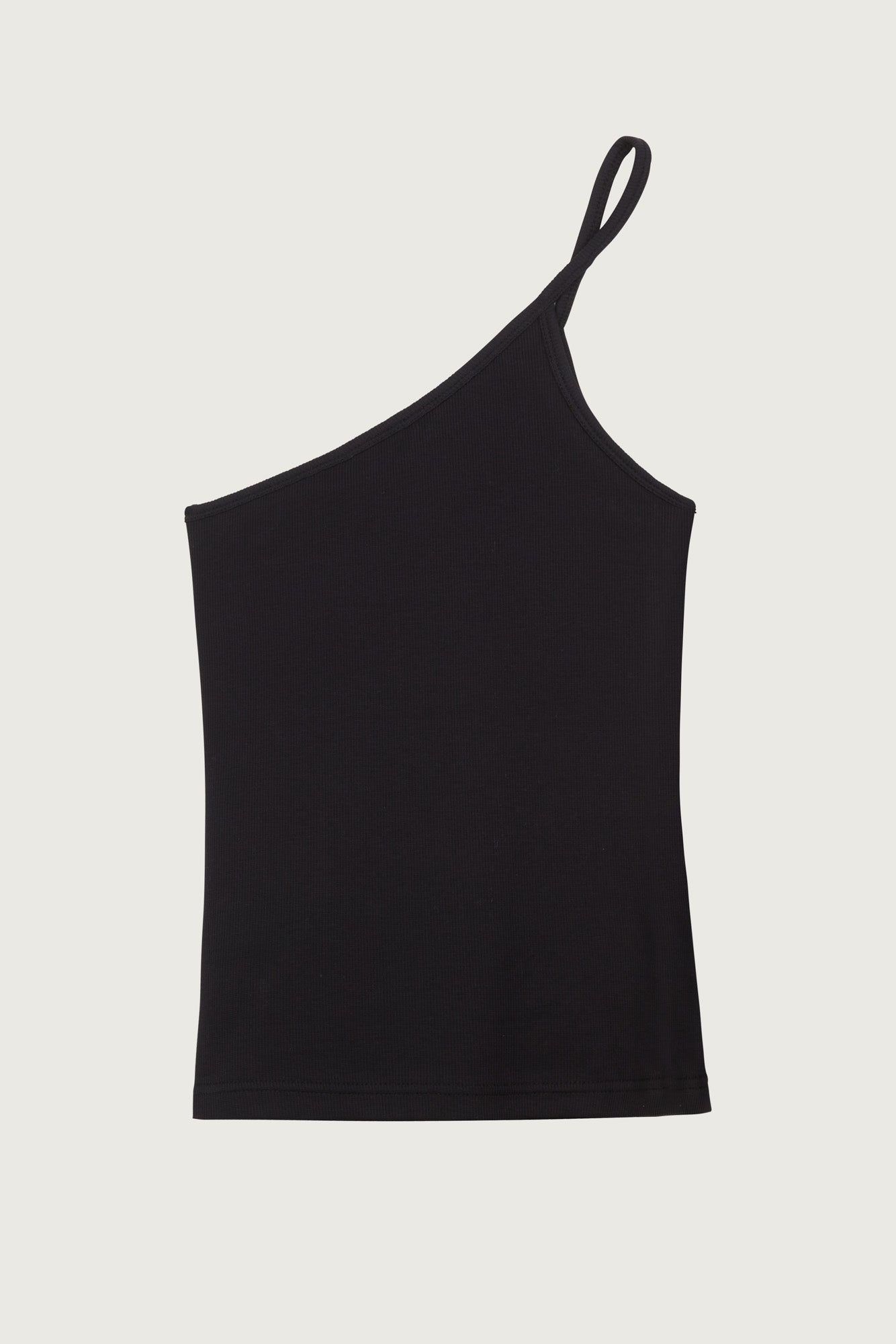 ASYMMETRIC TOP RIB BLACK