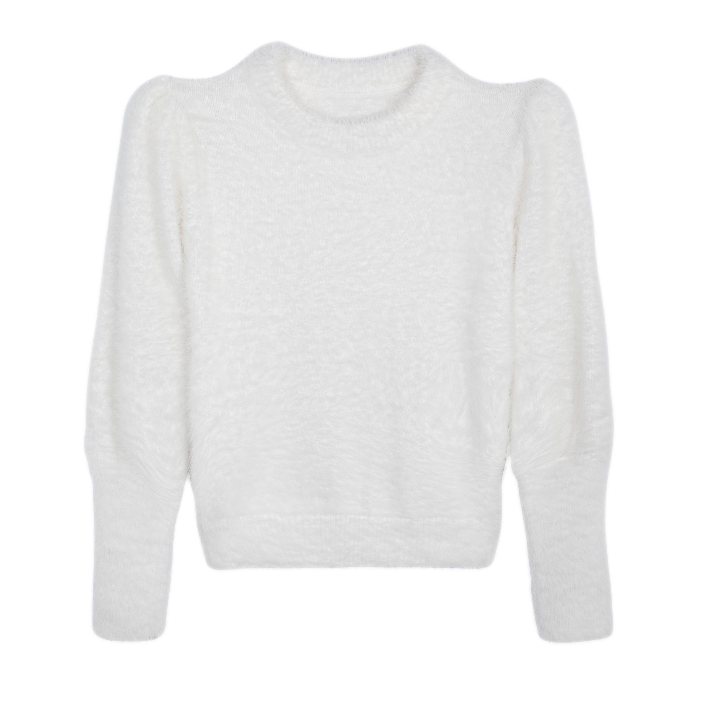 KNIT FLUFFY TOP WHITE