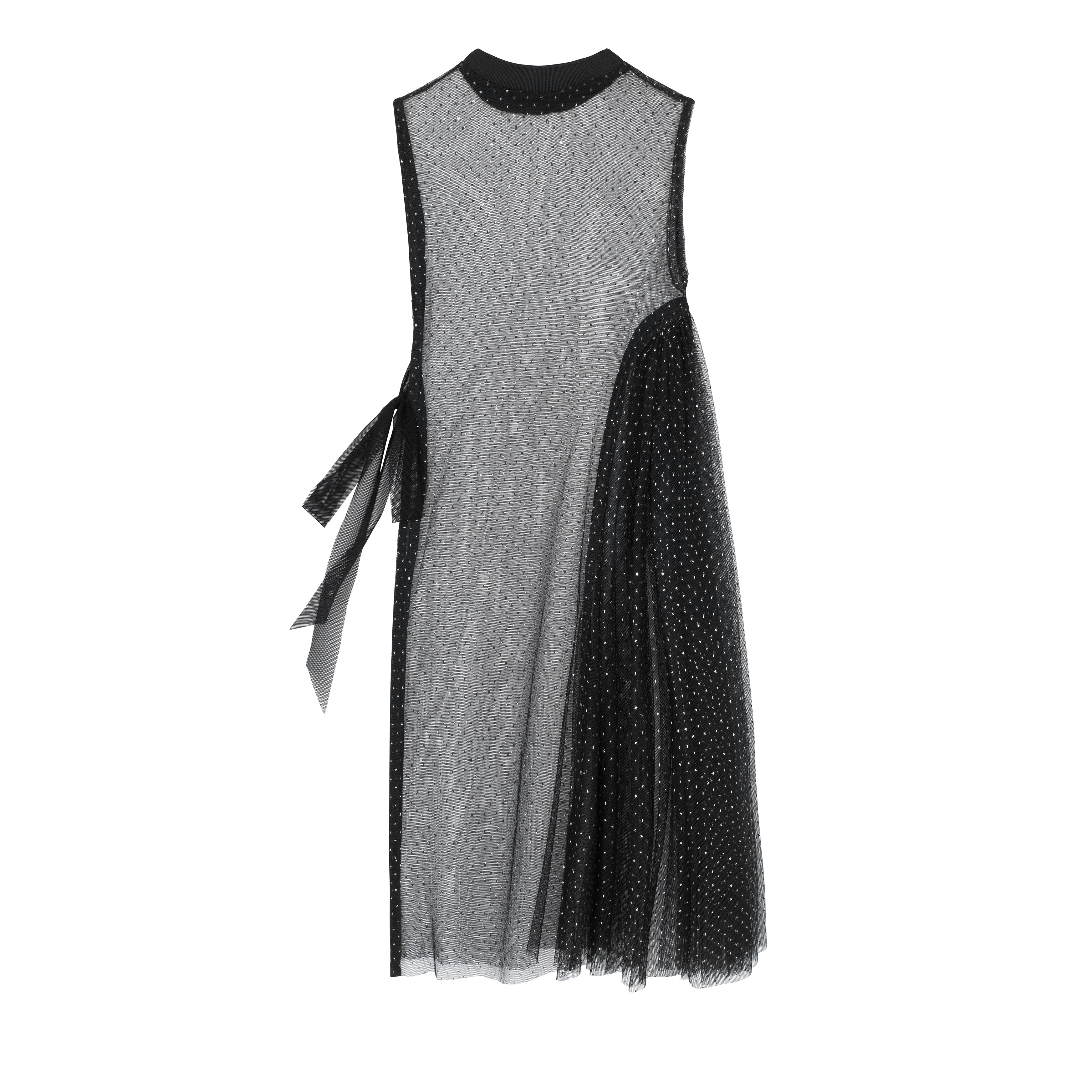 MOR DRESS BLACK SILVER DOTS