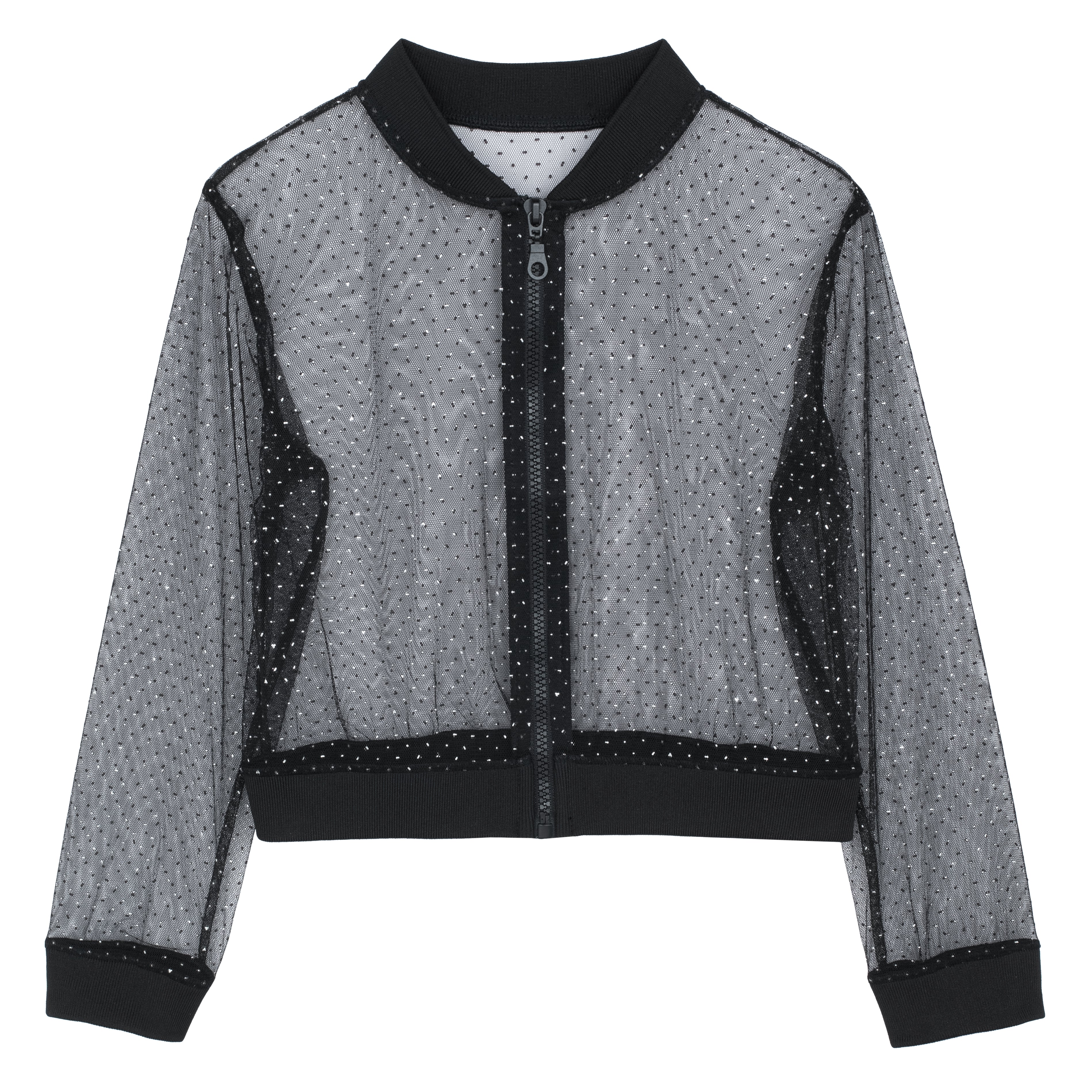 BOMBER SILBER PUNKTE SCHWARZ