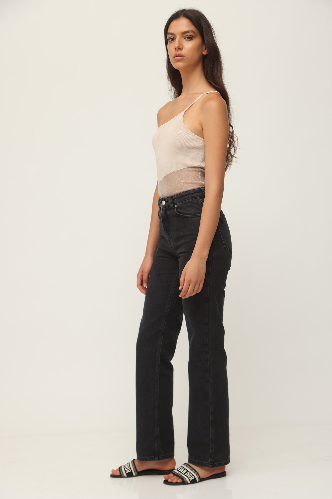 ONE STRAP BODYSUIT CHAMPAGNE